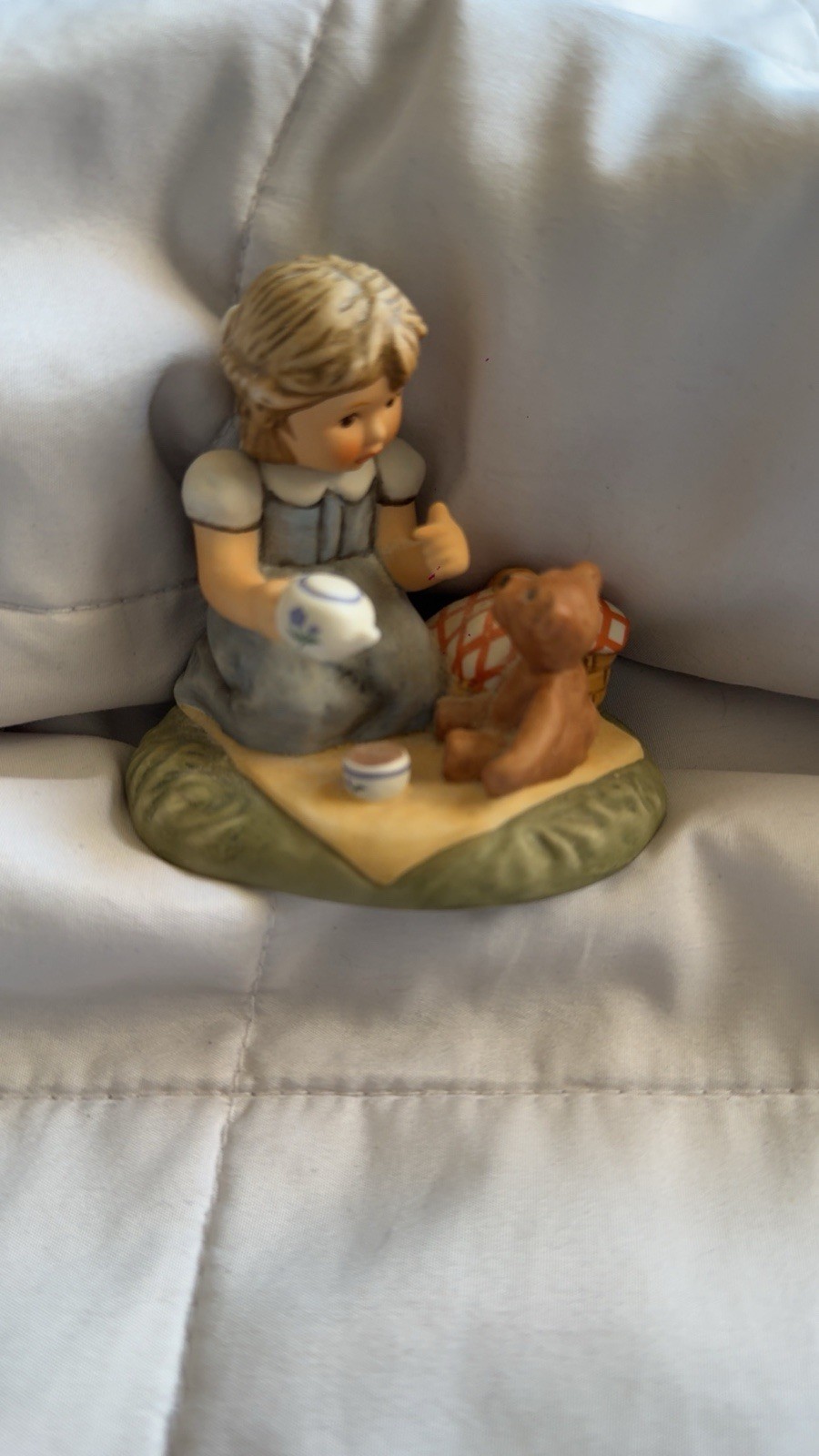 Goebel Ceramic Figurine Girl Bear Multicolor People Animals Theme 2000
