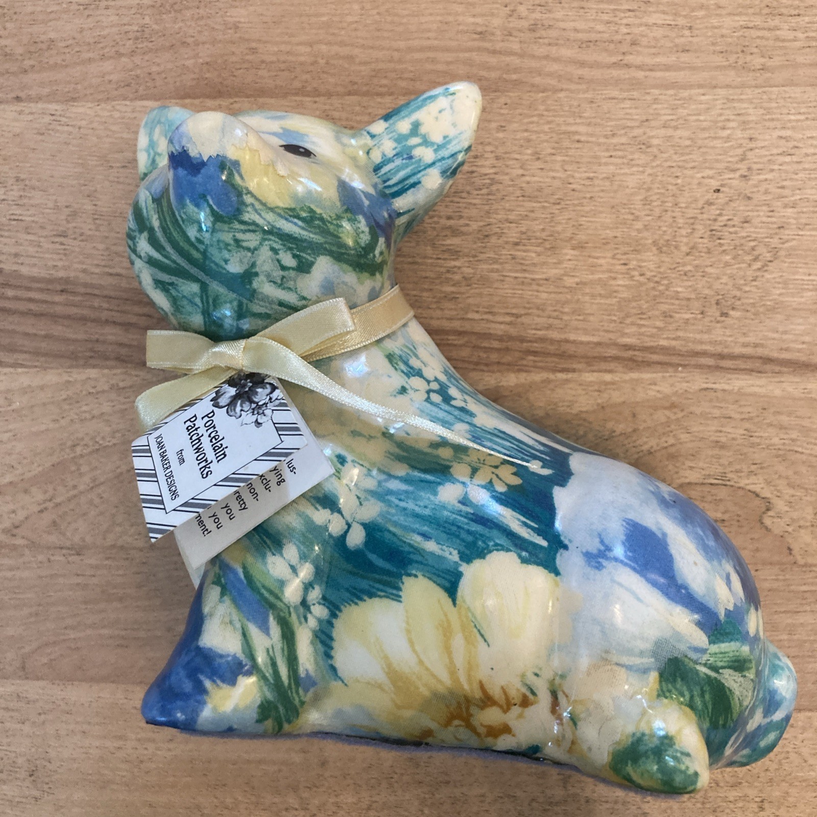 Vintage Porcelain Floral Patchworks Pig Joan Baker Designs Multicolor NWT
