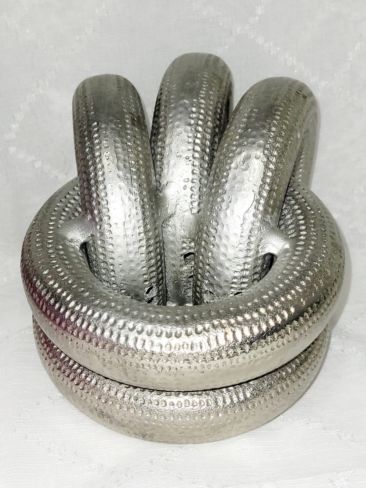 “Eternity” Industrial Silver Metal Knot Sculpture – Inspired by Lachlan Ross
