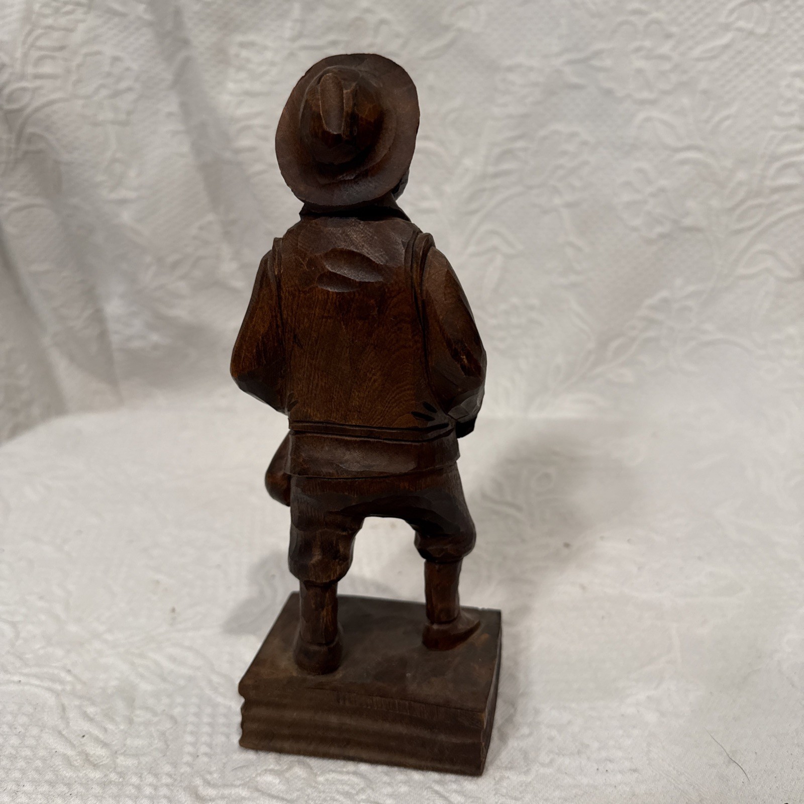 Vintage Hand Carved Wooden Man Figure 8.5 Inches Tall By Bill , Made In Spain￼