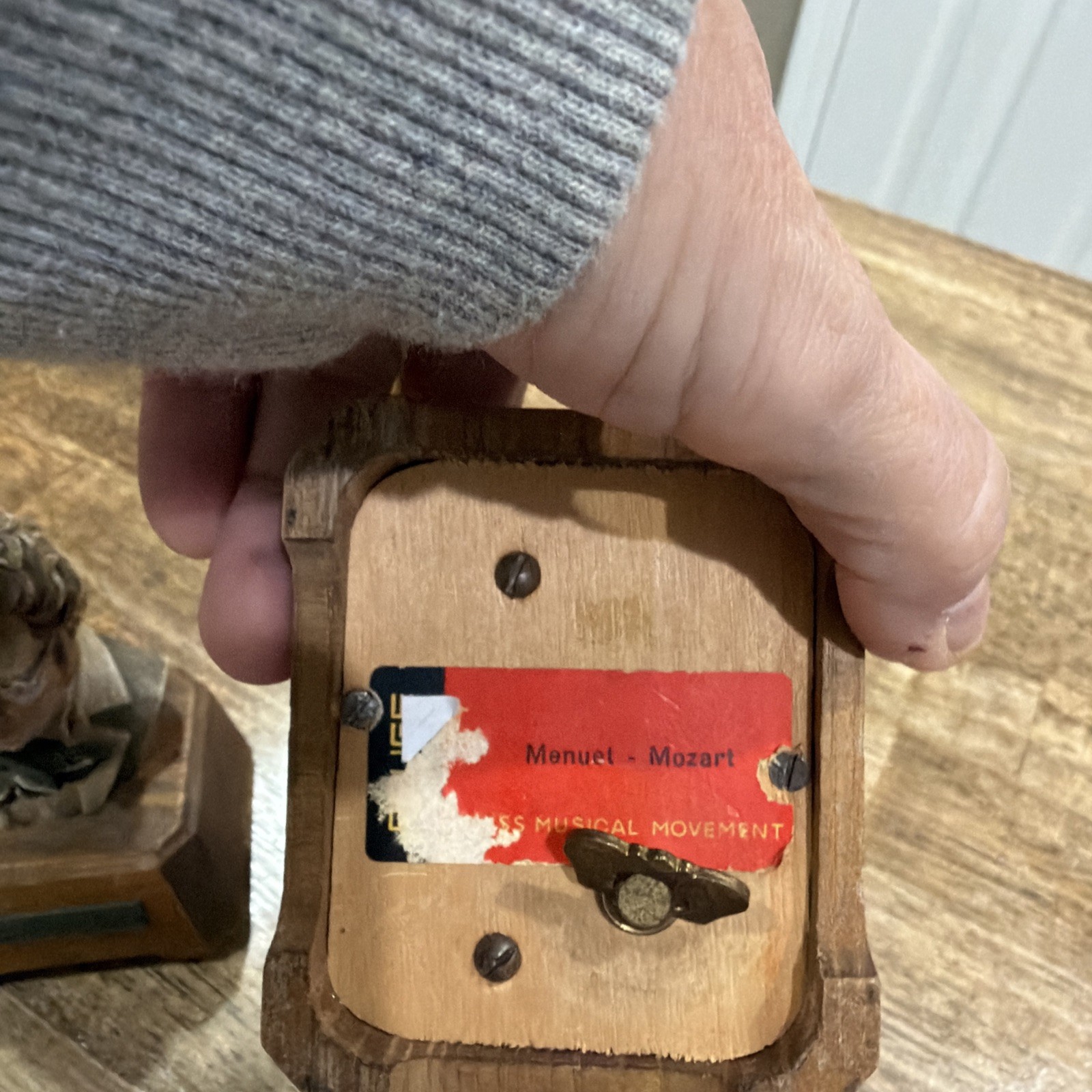 Mozart & Schubert Anri Toriart Head Bust Wooden Reuge Music Boxes (Not Working)