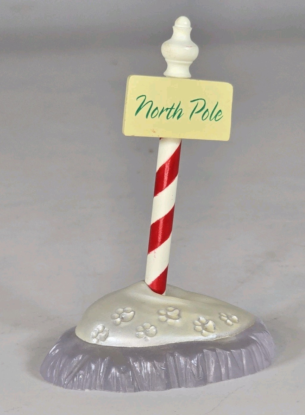 Vintage 1994 Hallmark Merry Miniatures North Pole Sign Candy Cane Figurine Mini