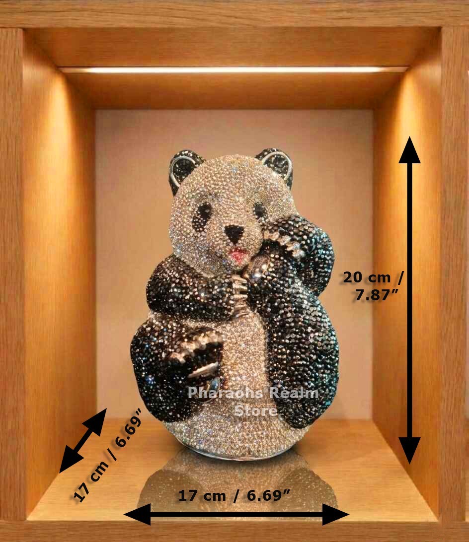 Asfour Crystal PAnda Bear Figurine- Sparkling Crystal Beads Decor