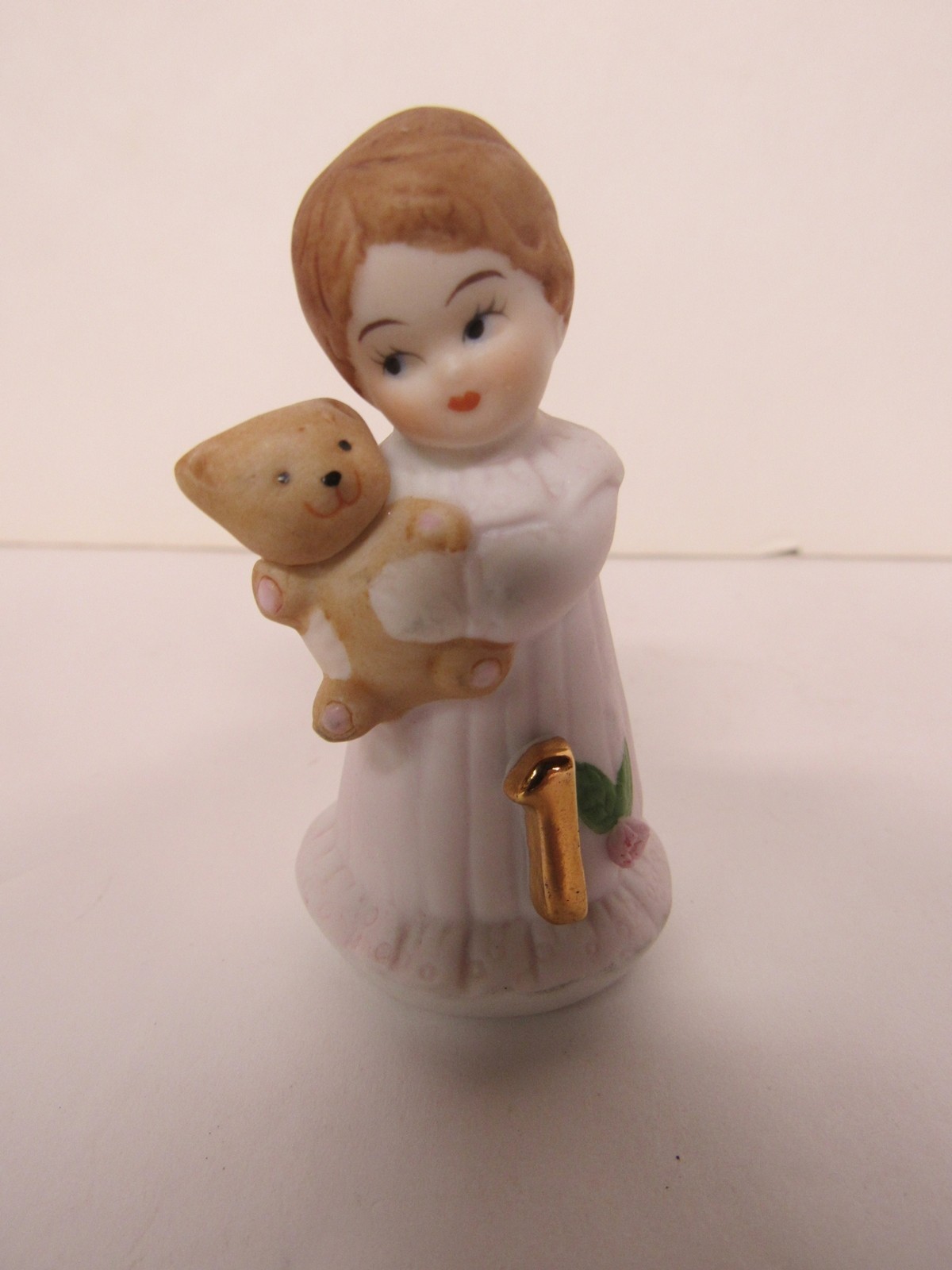 Vintage 1982 Enesco Growing Up Birthday Girl Figurine Age 1 Brunette Ships Free