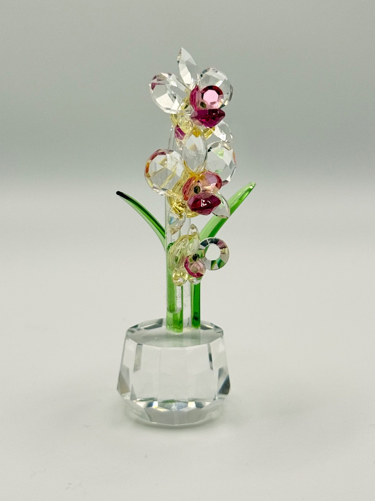 Crystal World Angel Heart Orchid Crystal Figurine