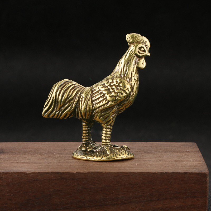 Brass Rooster Figurine Statue Animal Figurines Toys House Desktop Decoration New
