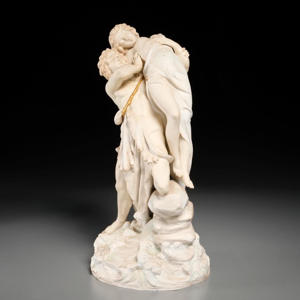 German Bisque Porcelain Hades and Persephone Figurine Figural Group 16.75″h