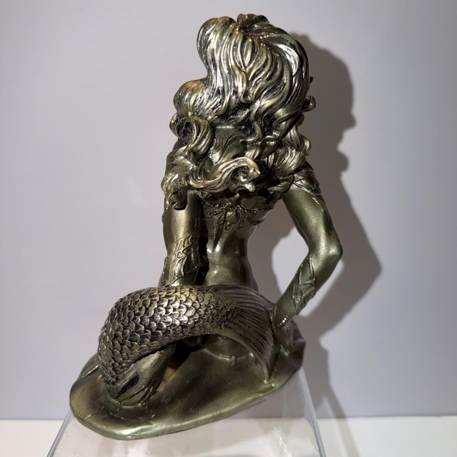Mermaid lady women sexy breast Sculpture Oceanic Statue Signed Dated