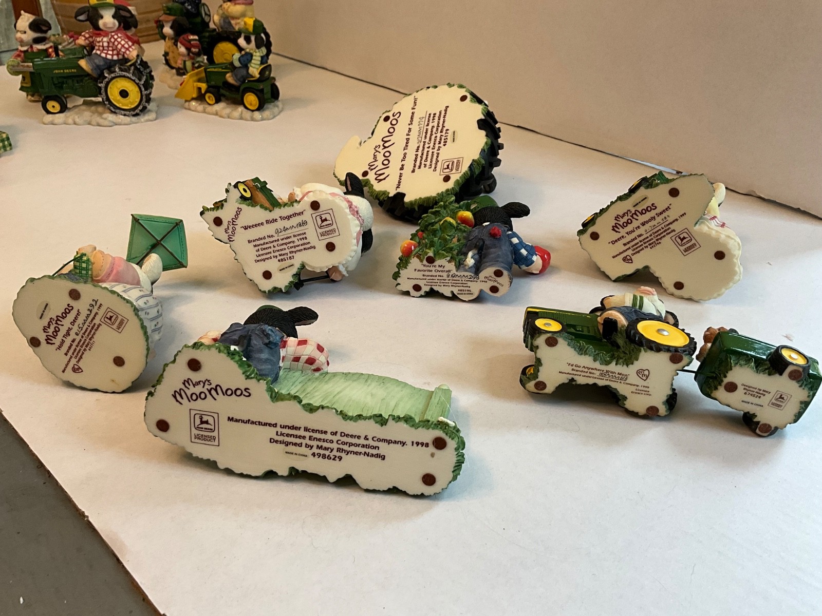 Lot of 17 Mary’s Moo Moos John Deere Figurines Enesco Vintage Cow Collection NIB