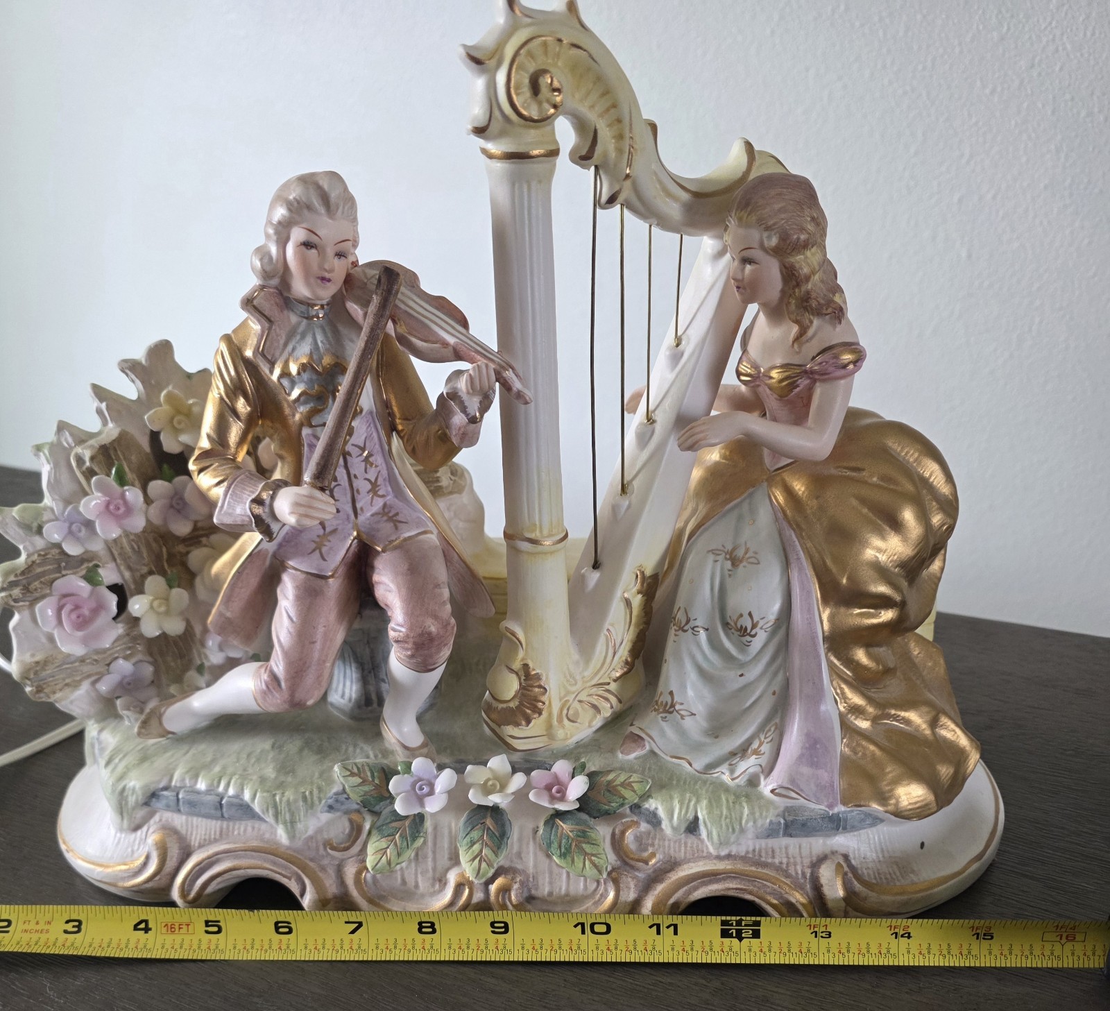 Lenwile Ardalt Porcelain Figurine Lighted Lamp 11 X 15X8.5