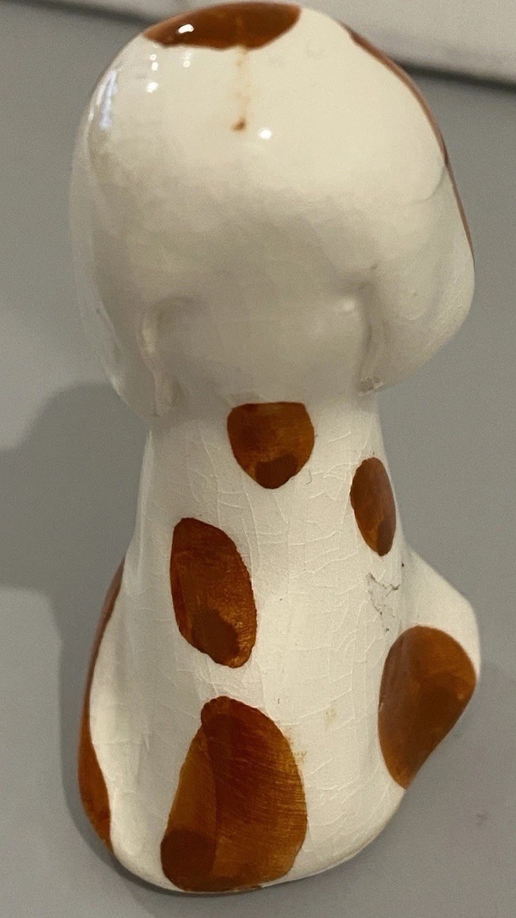 Philip Laureston Dog Miniature Figurine Made In England Vintage brown Spots Cute