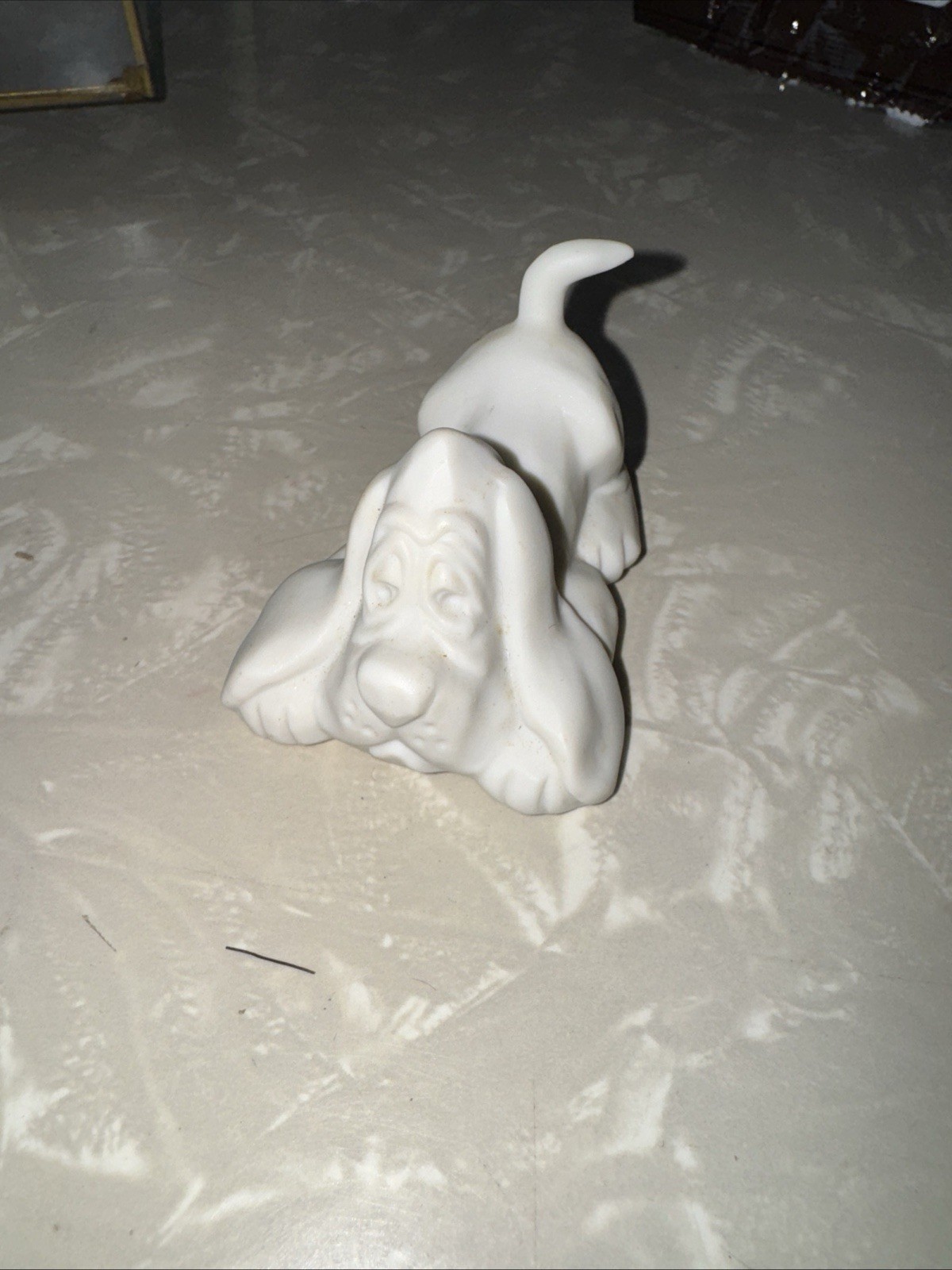 VTG 1975 Hallmark Hound Dog Figure Bisque Porcelain White Little Gallery 2.5”
