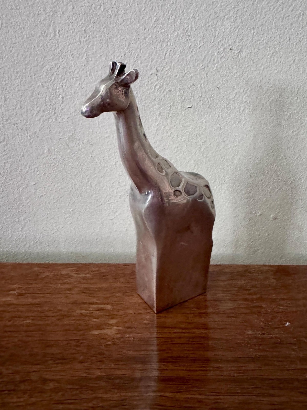 vintage Dansk silver giraffe figurine / MCM nursery decor