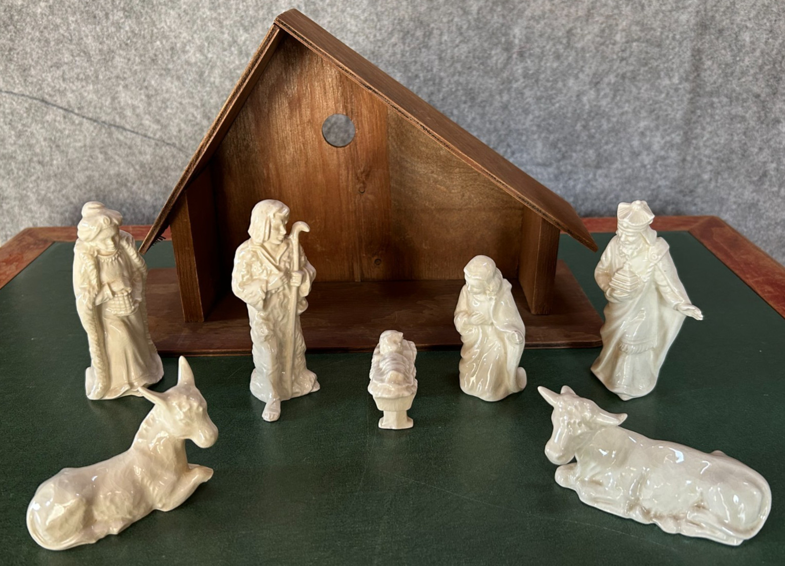 Goebel W Germany Nativity Set 8 Pc Porcelain White Glaze Vintage Christmas Decor