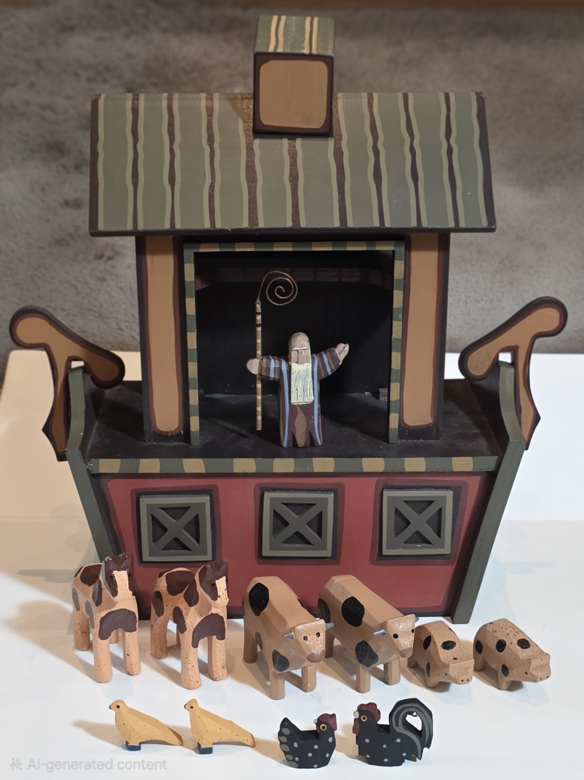 Maurice & Kelly Dallas Noah’s Ark Folk Art Primitive Style Licensed Reproduction