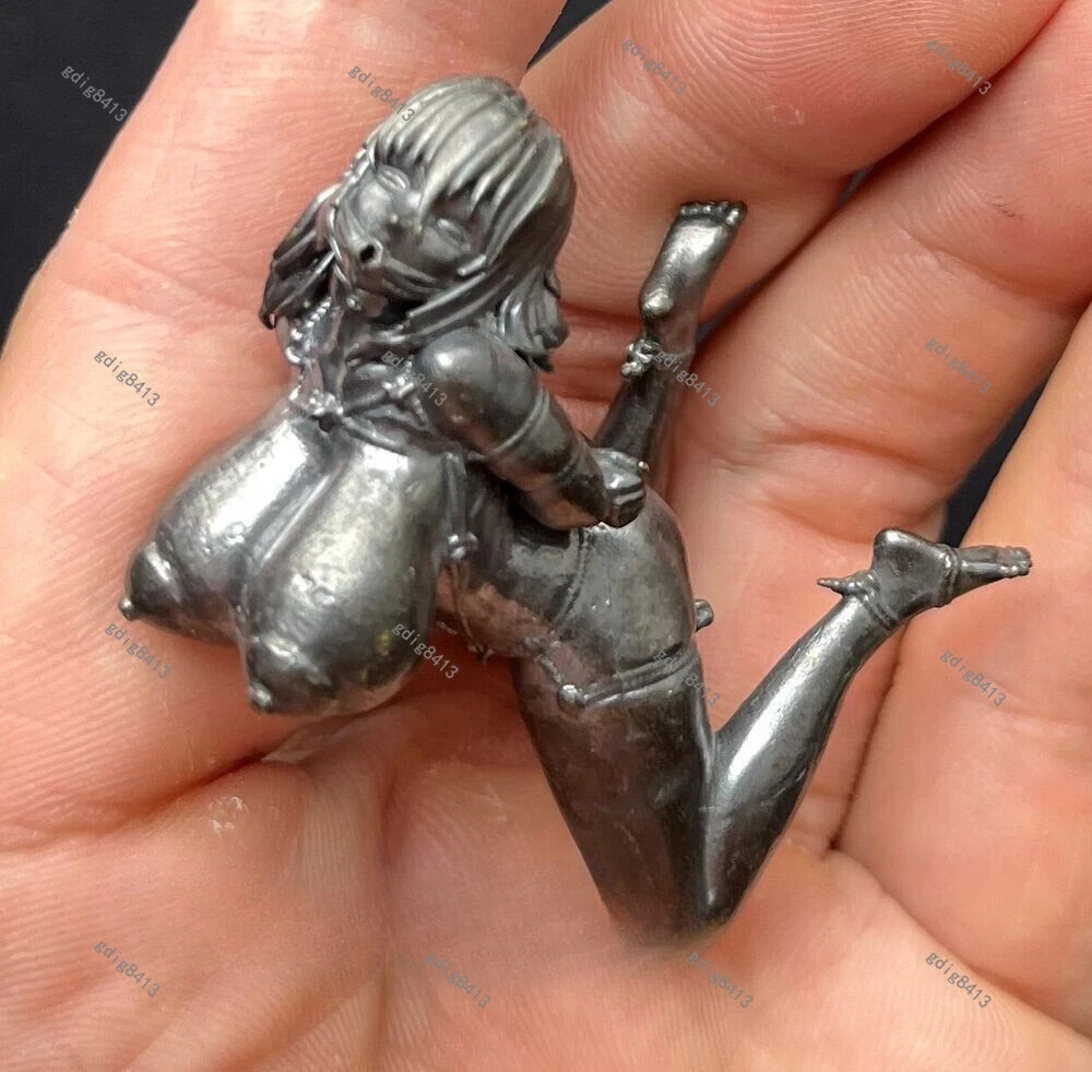 Brass Naked Sexy Cartoon Girl Statue Art Beauty Model Figurine Artwork