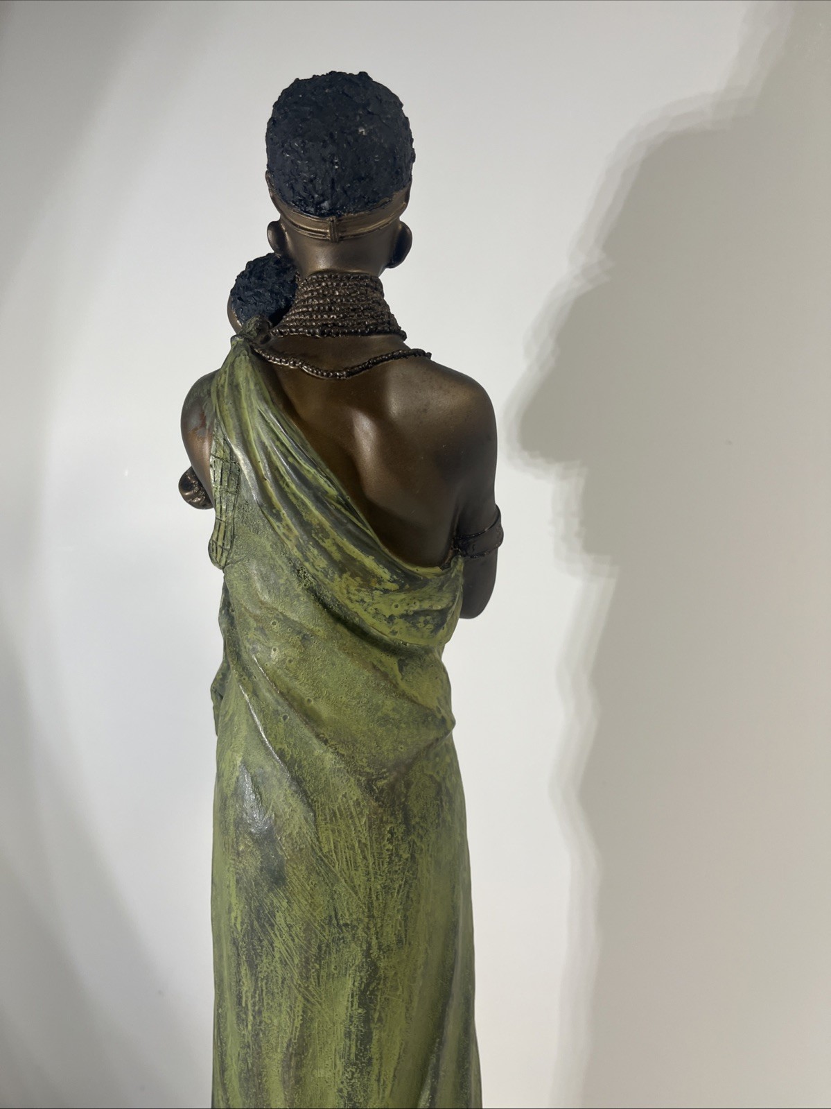 VintageAfrican Statue Mother And Child Figurine Realistic Sculpture 20” Tall