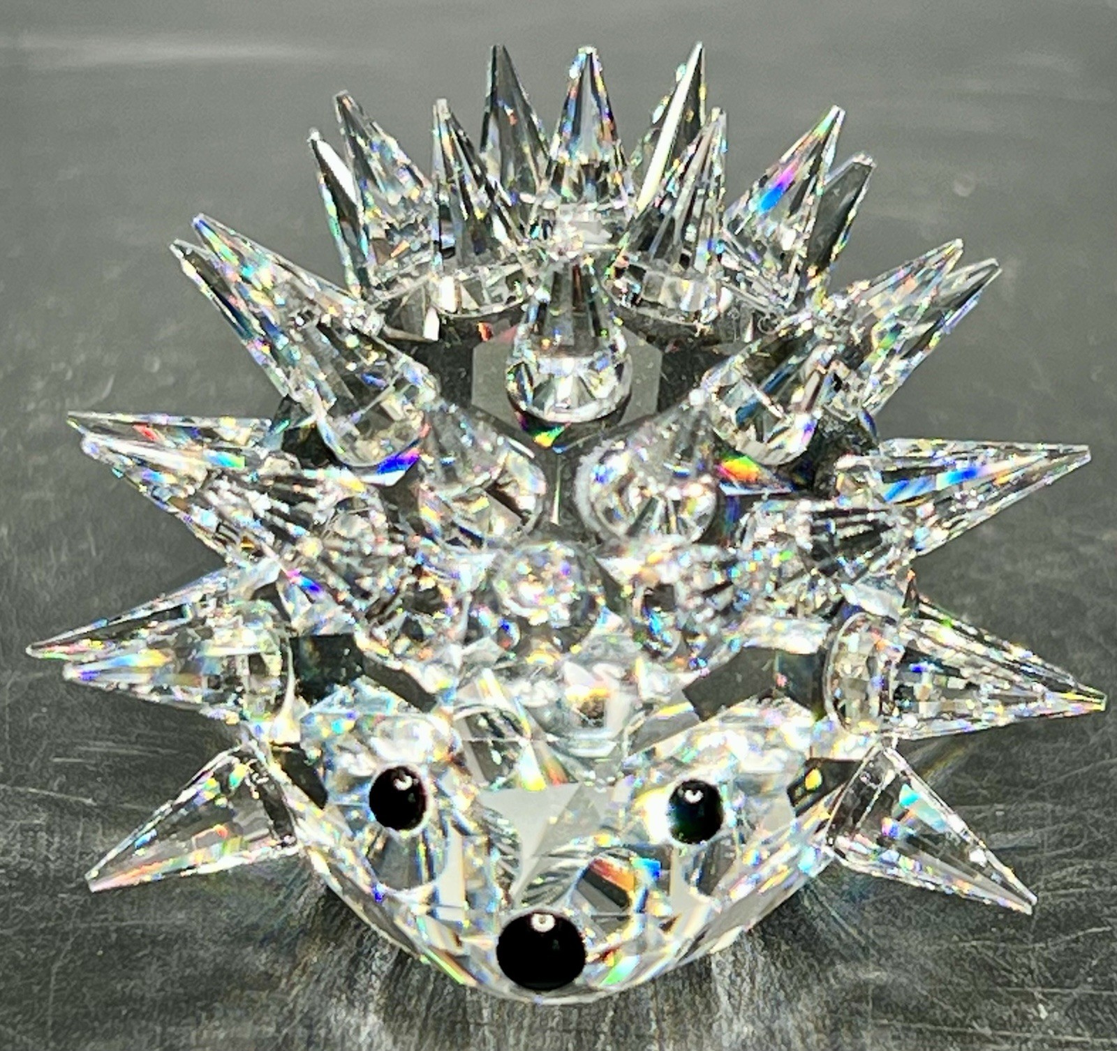 Swarovski Crystal Hedgehog Figurine 1980s Med Retired Austria 2.25in