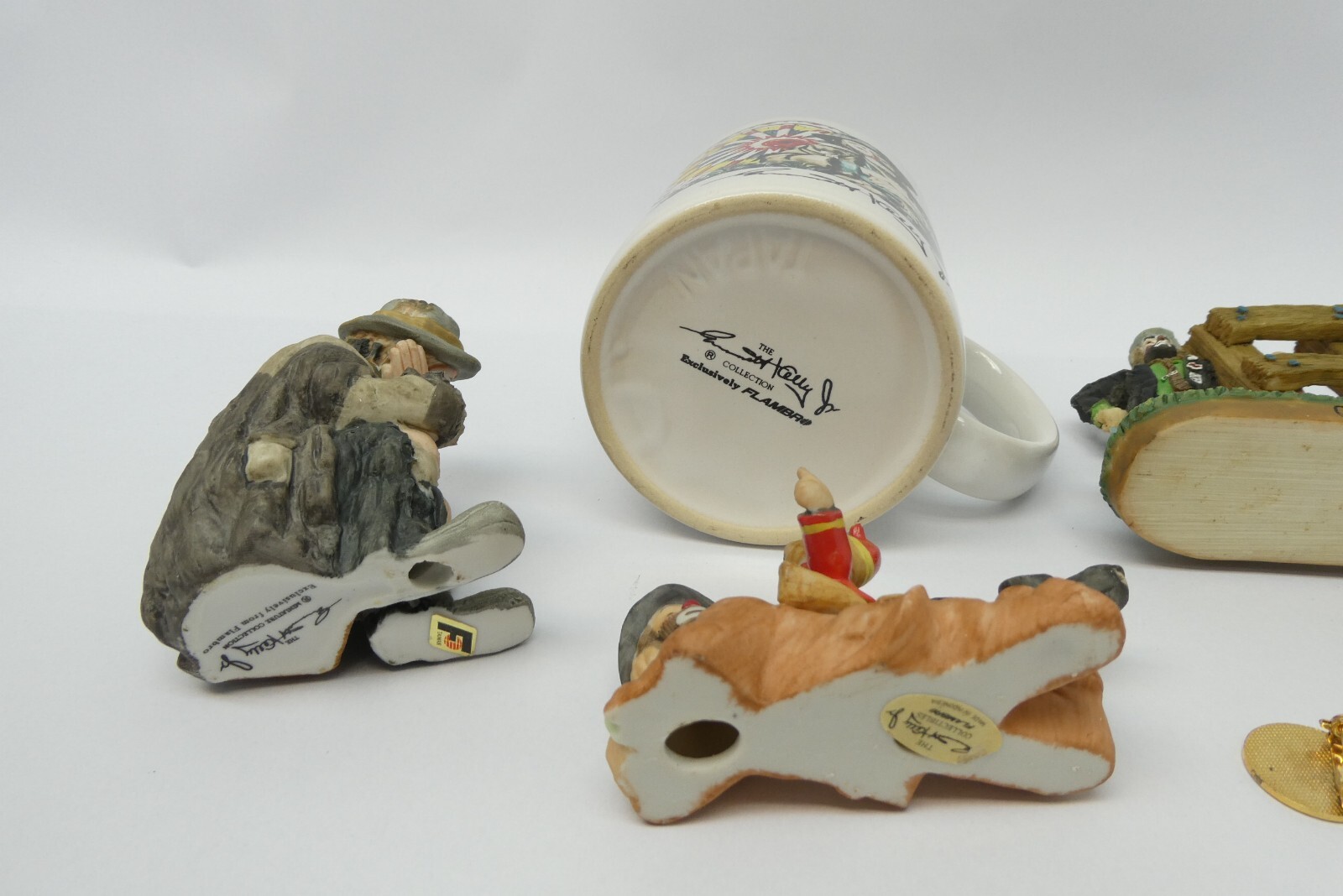 Lot of 5 Emmett Kelly Jr Flambro Figurines Mug Pin Society