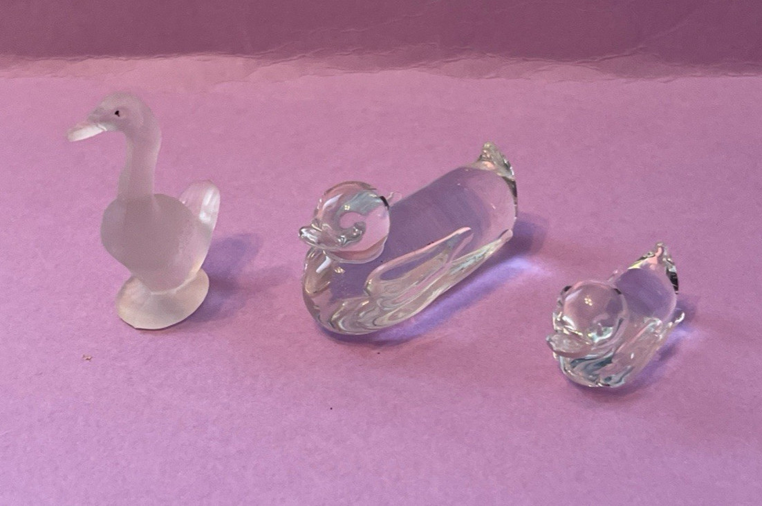 Vintage Crystal Glass Miniature Animal Figurines Lot