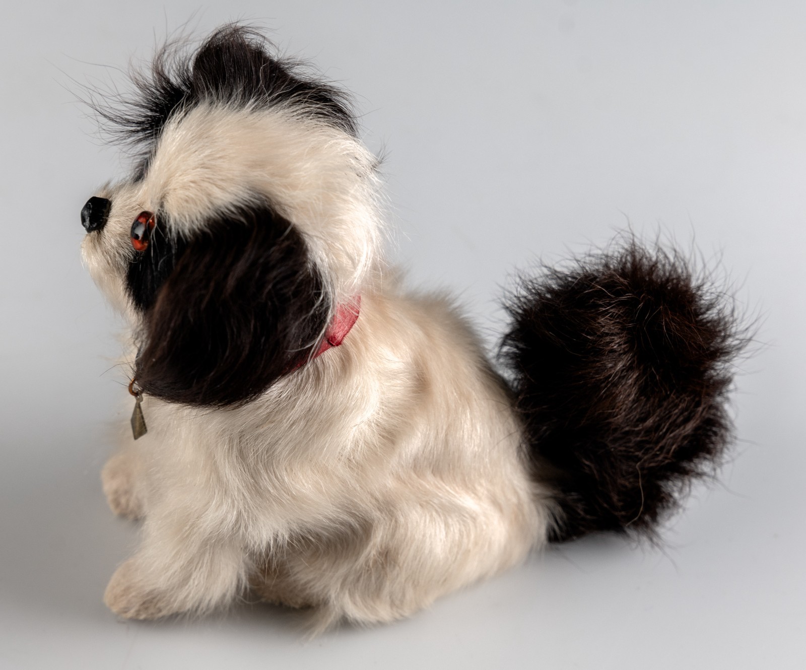 Mid Century Real Fur Miniture Dog Toy Figure Doll Pekingese Japanese Chin Used