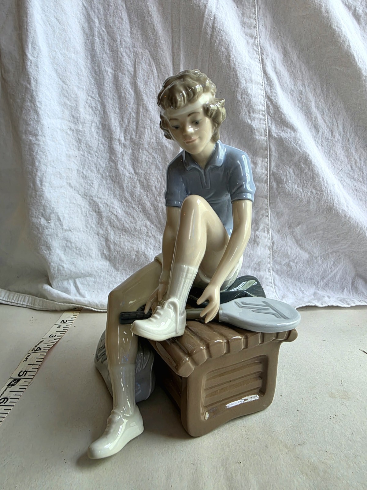 1987 Nao by Lladro Match Time Neo Tennis Player Boy Figurine Jose Roig #1022