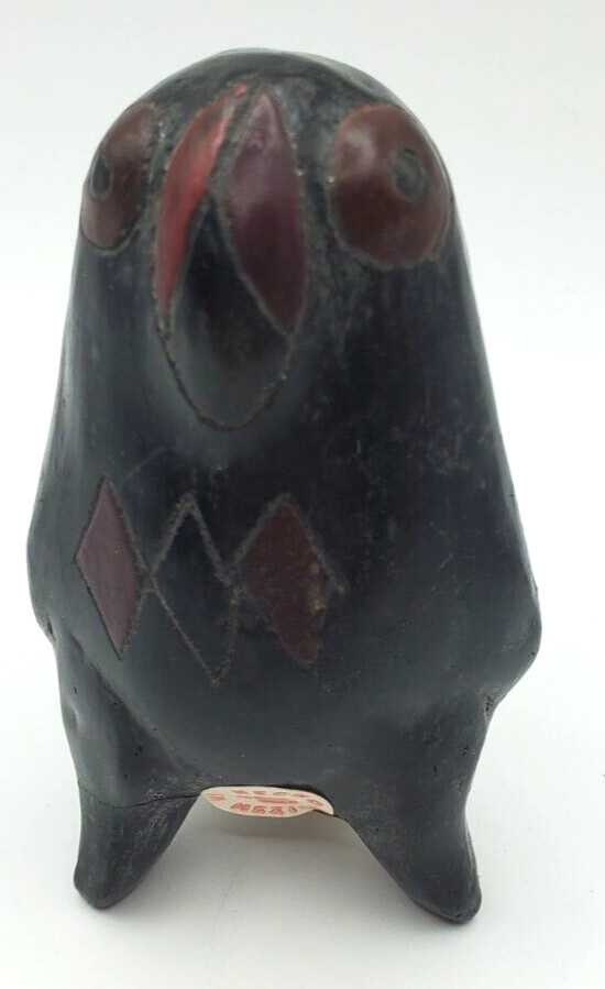 Ceramic Miniature Folk Art Mexican Owl Sculpture Made in Mexico 3”
