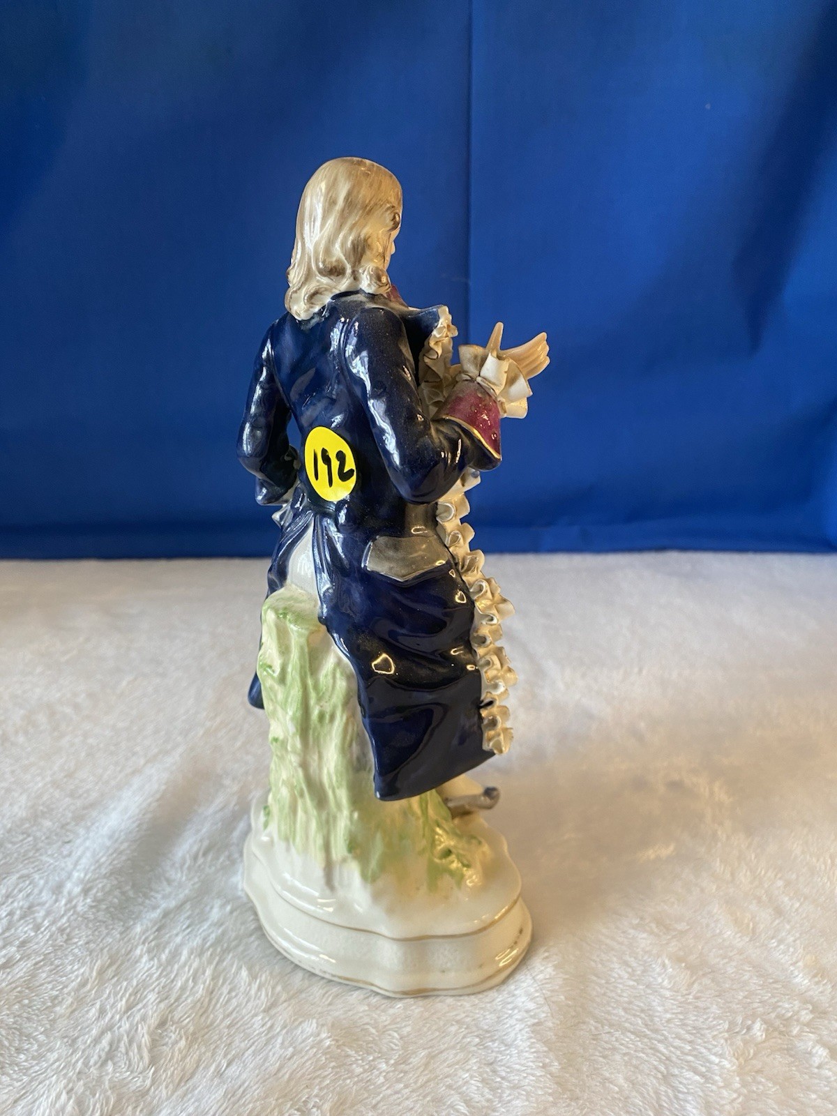 Genuine Dresden Figurine Dandy Gentleman Hand Painted Bisque Statue Rococo 9″