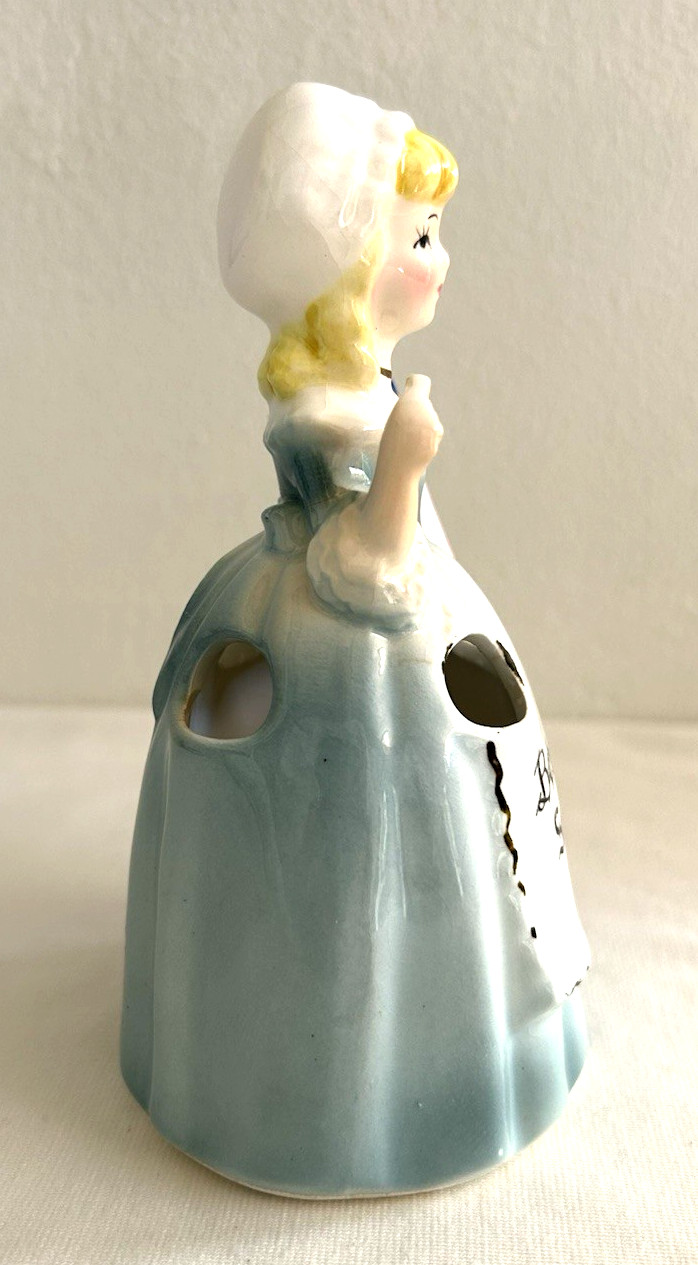 Vintage Enesco Betsy Ross Storage Patriotic Flag Figurine With Spoons 6″ high