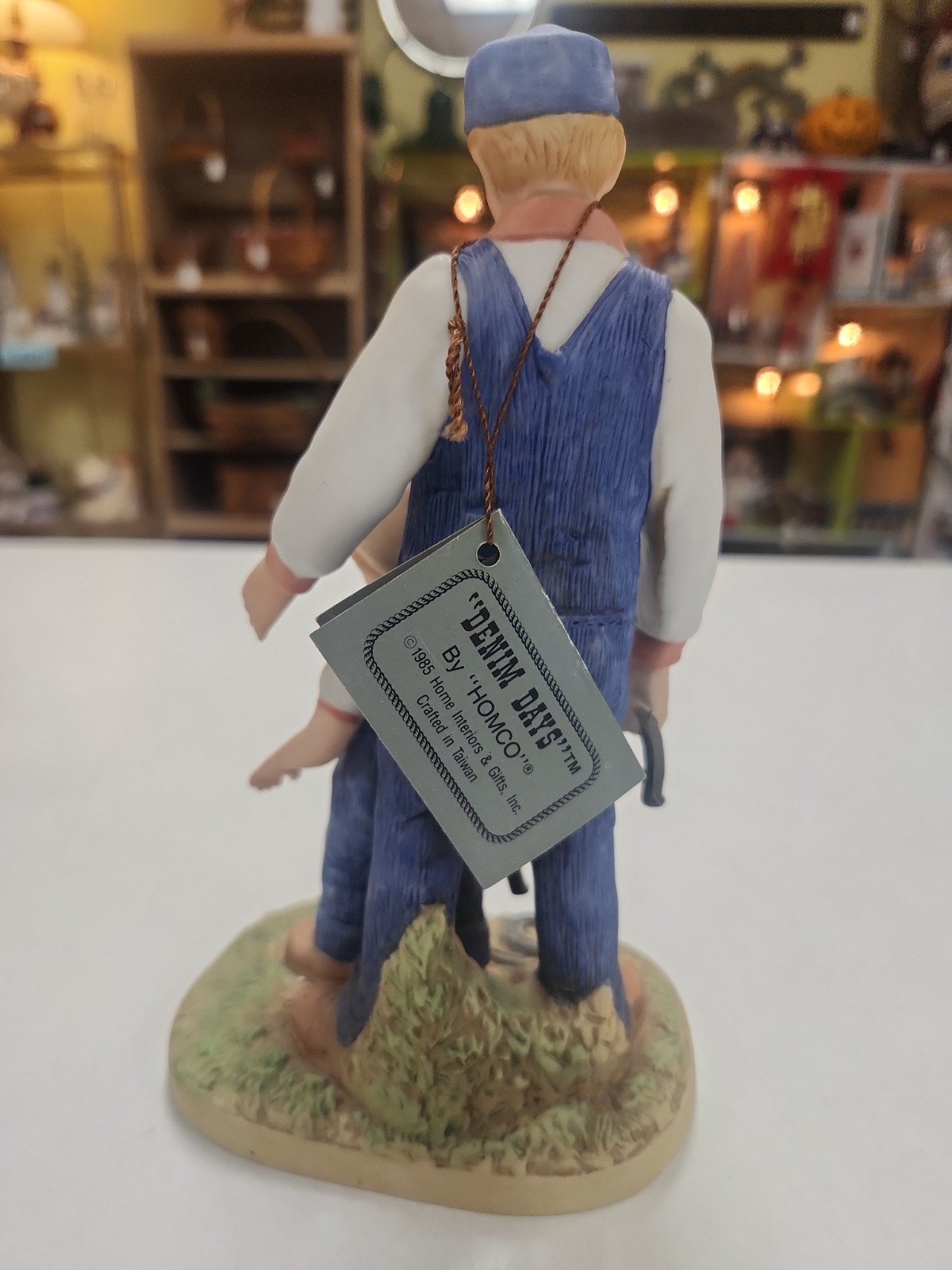 HOME INTERIORS HOMCO 1985 DENIM DAYS 8808 HORSESHOES DEBBIE DANNY FIGURINE