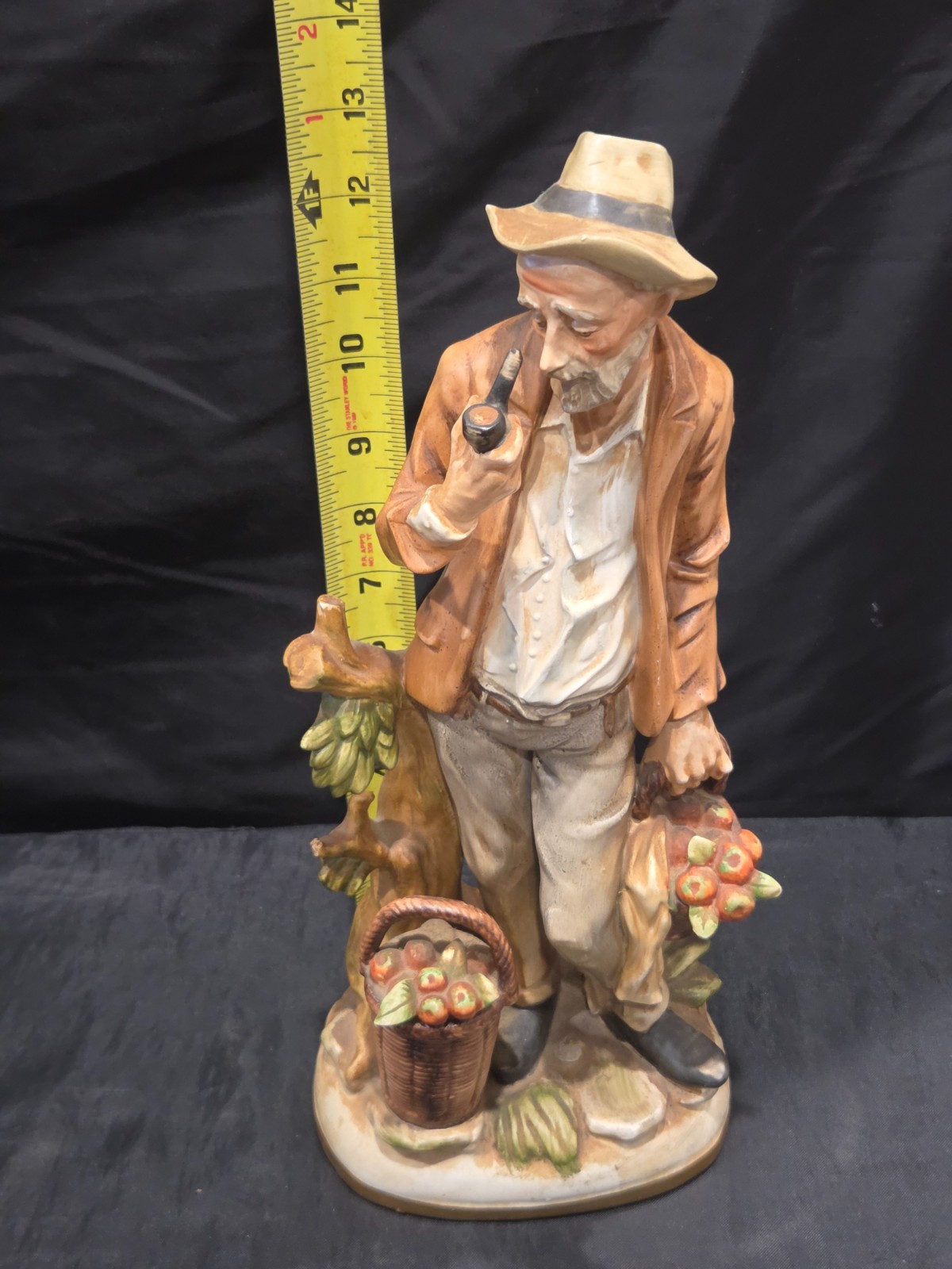 Vintage Pair of Homco Farmers Harvest 13″ Porcelain Figures