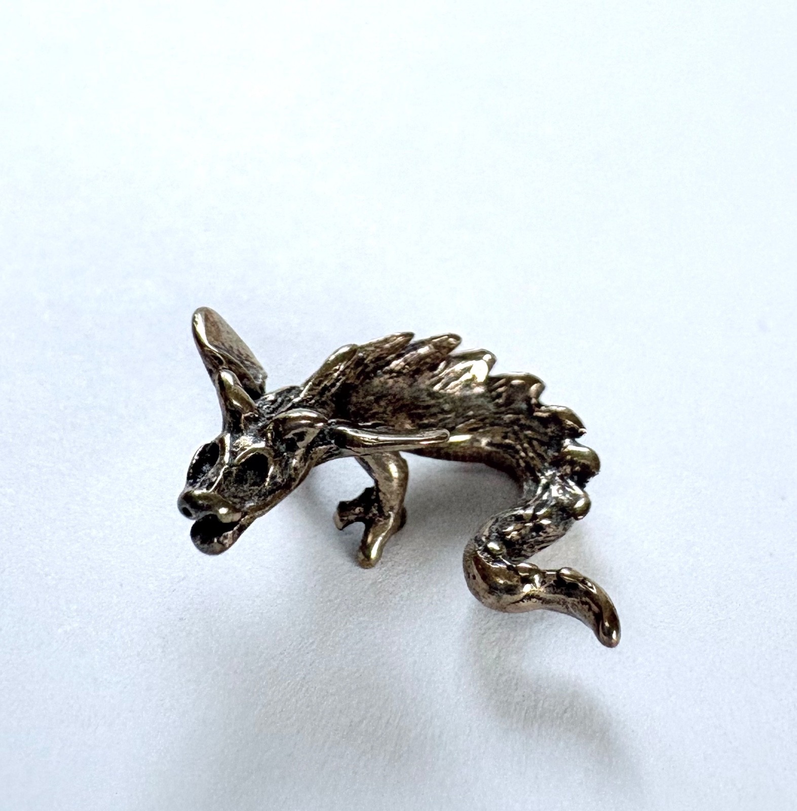 Vintage Daniel Riccio Miniature Dragon Figurine Rare Form Bronze 1995