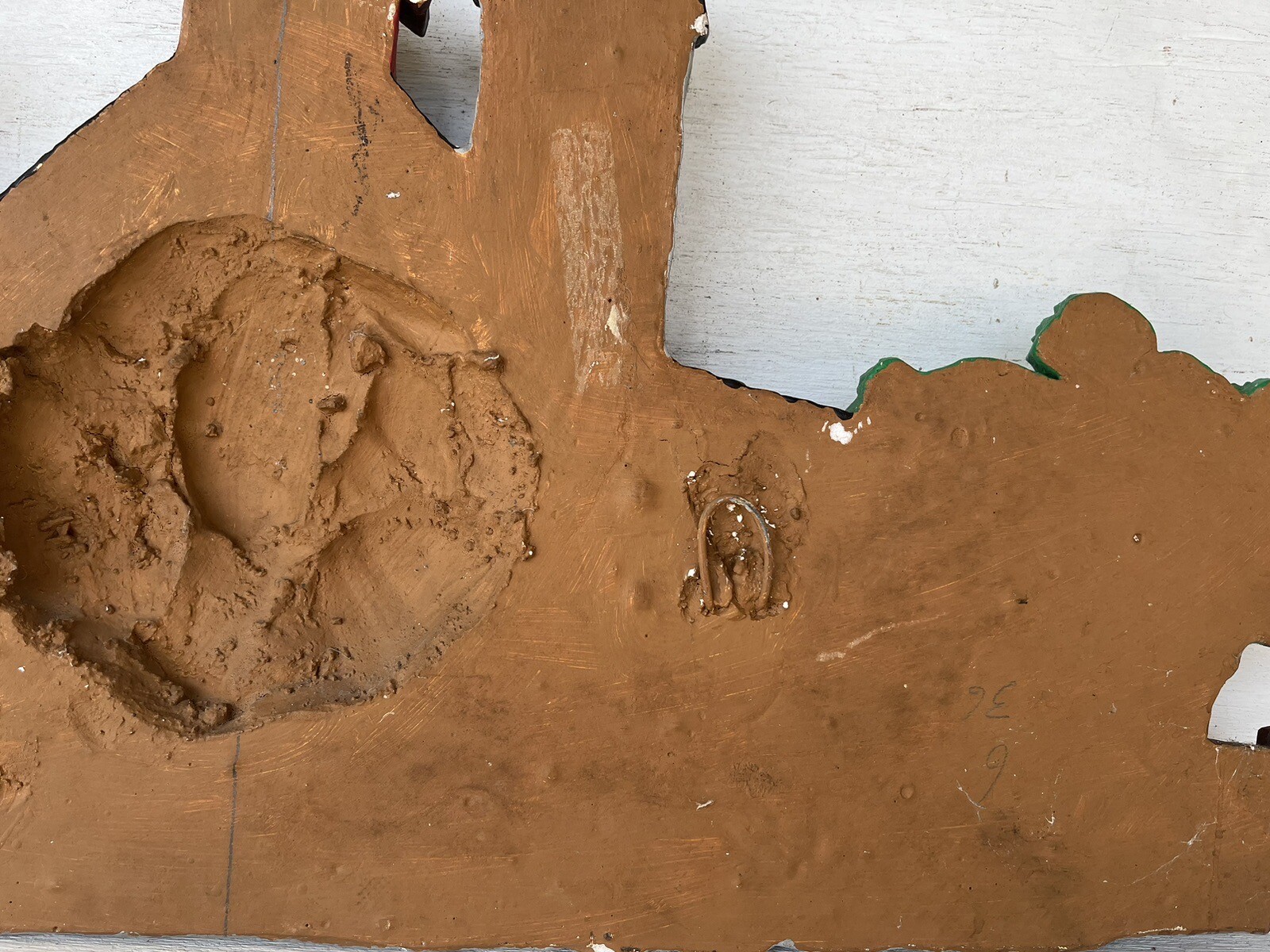 SALE-Vintage Chalkware Plaster 3D Barn Farm Scene Wall Hanging (Heavy 21lb) 38”