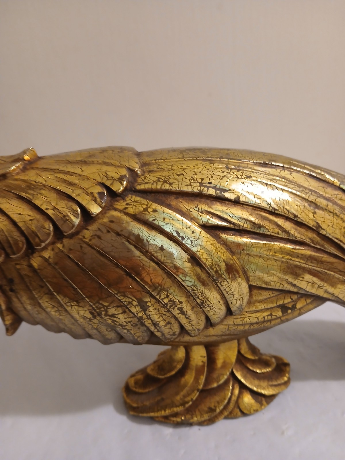 Retro Mid-Century Hollywood Regency Syroco Gold Peacock Pheasant Bird Figurine
