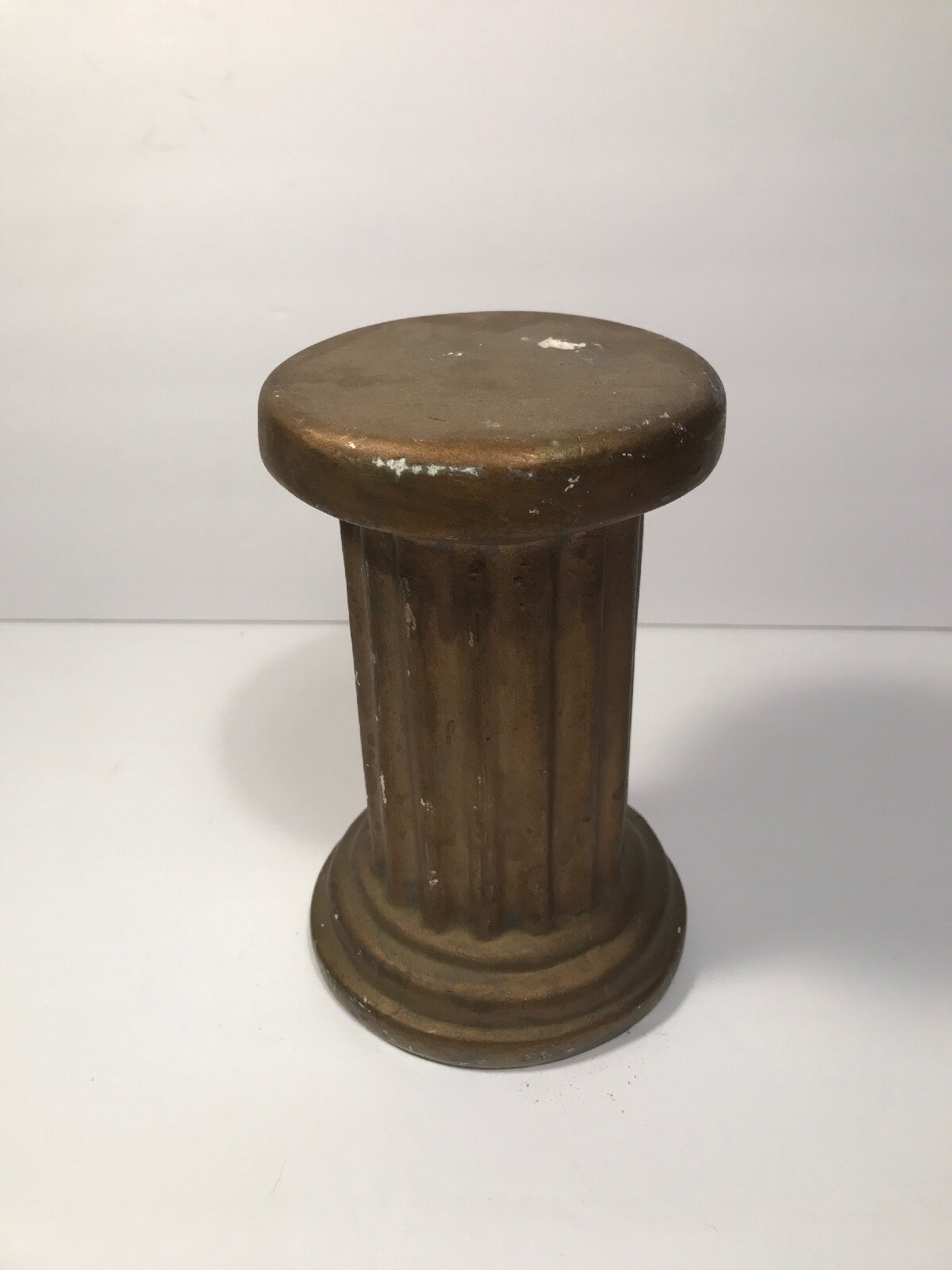 Vintage Chalkware Gold Pillar Column 6 3/4” Doric Candle Holder Bookend Decor
