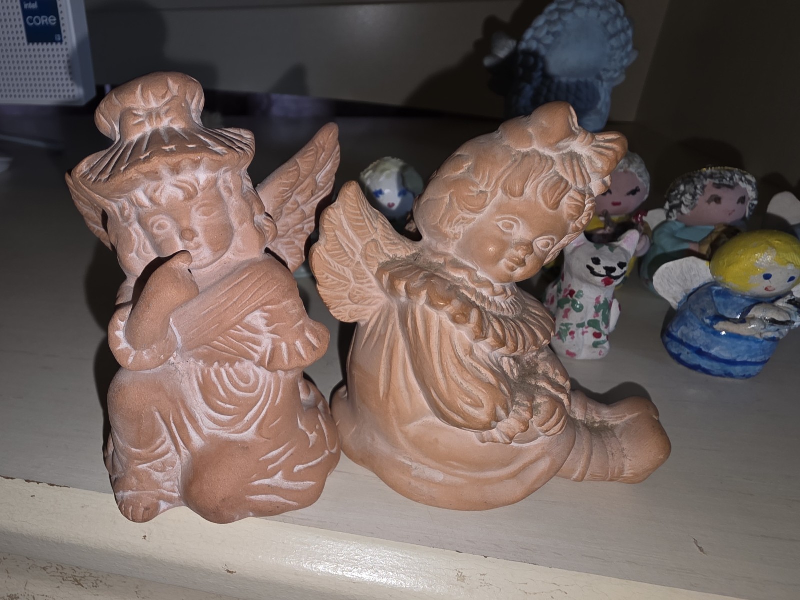 13 Cherub / Winged Angel / Girls & 1 Adorable Kitty Cat Figurine