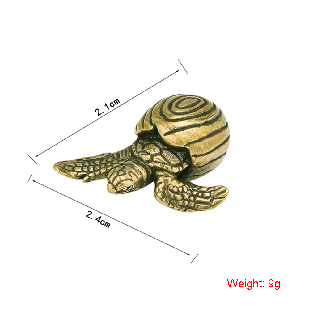 1X Small Turtle Figurines Solid Brass Statue Home Ornaments Animal Figurines USA