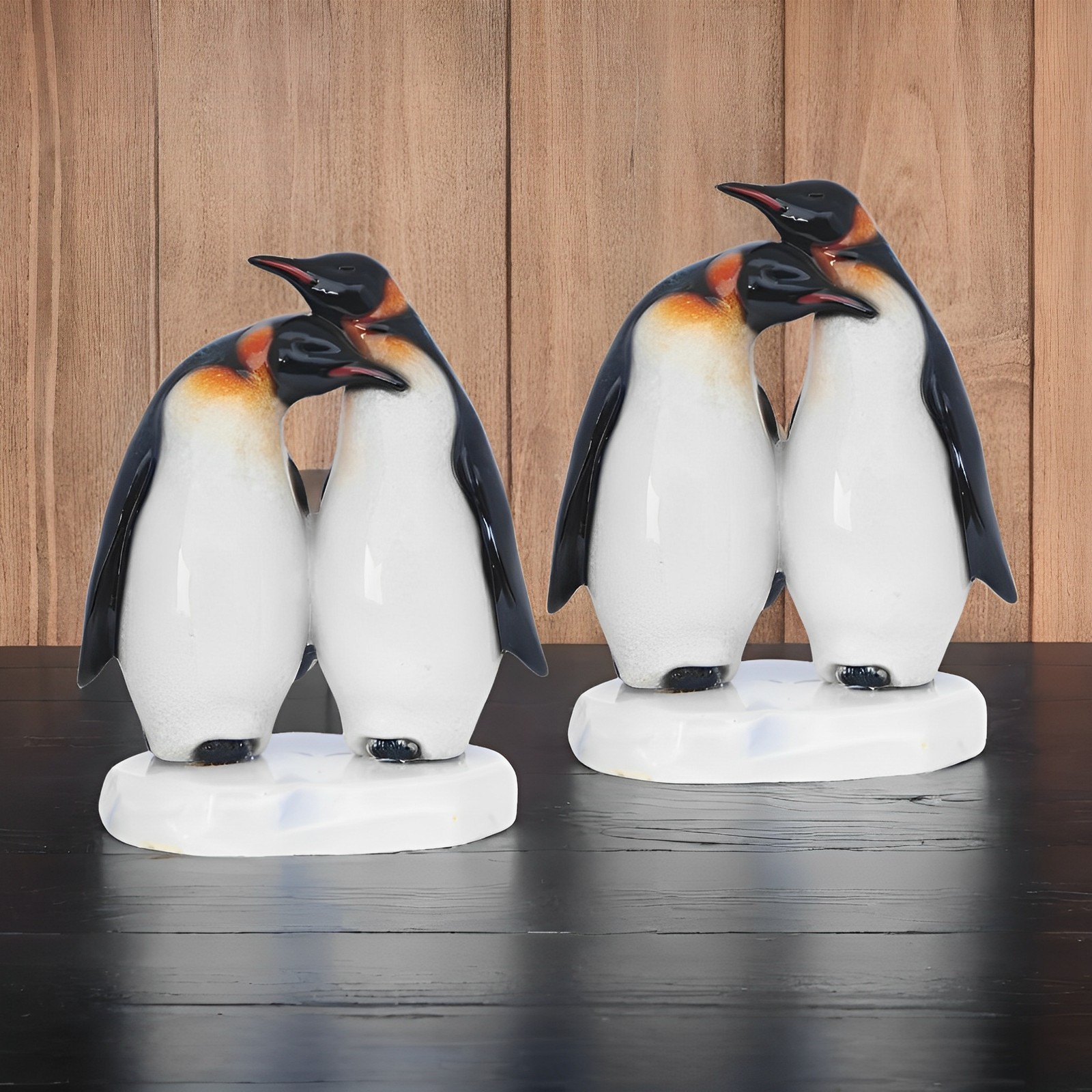 2-PC Gift Set 6.5″H King Penguin Couple Lovely Animal Figurine Ornament Decor