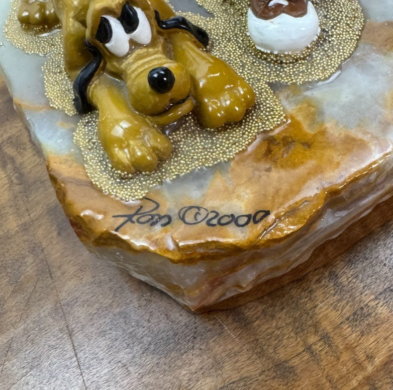 Ron Lee’s Disney Mickey Mouse & Pluto Golf Sculpture 219/1000 Canine Caddy 2000