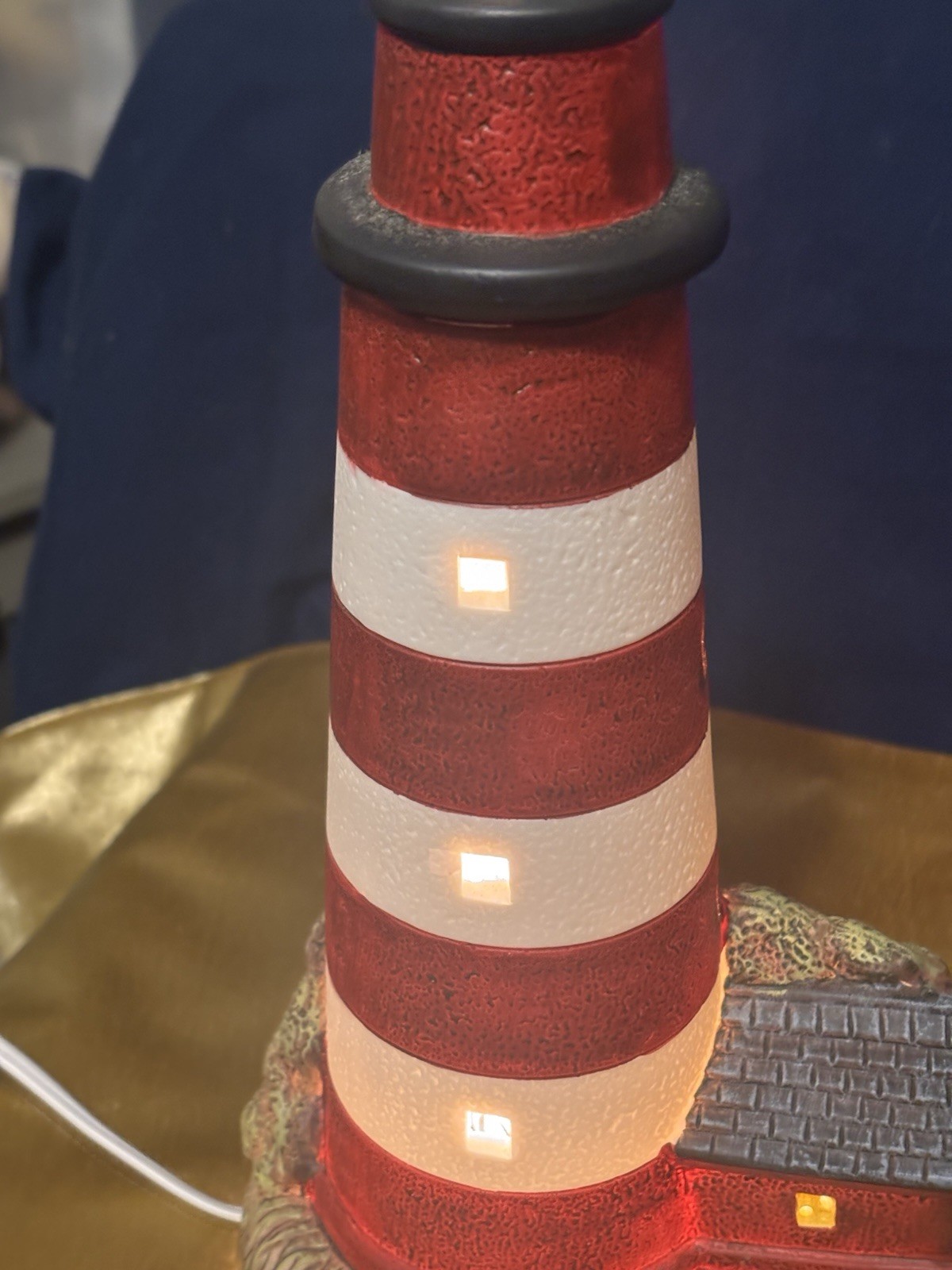 Vintage 1993 Geo. Z. Lefton 01192 Assateague Porcelain Lighthouse 6 1/2″ Coastal