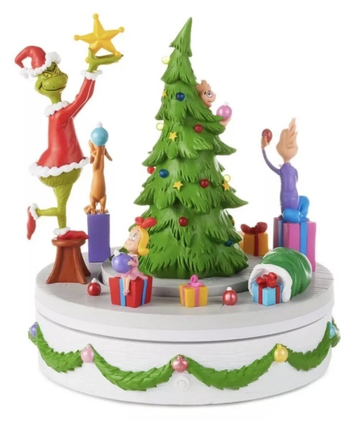 Dr. Seuss the Grinch Christmas Table Top Figure Max Cindy Lou Light Sound Motion