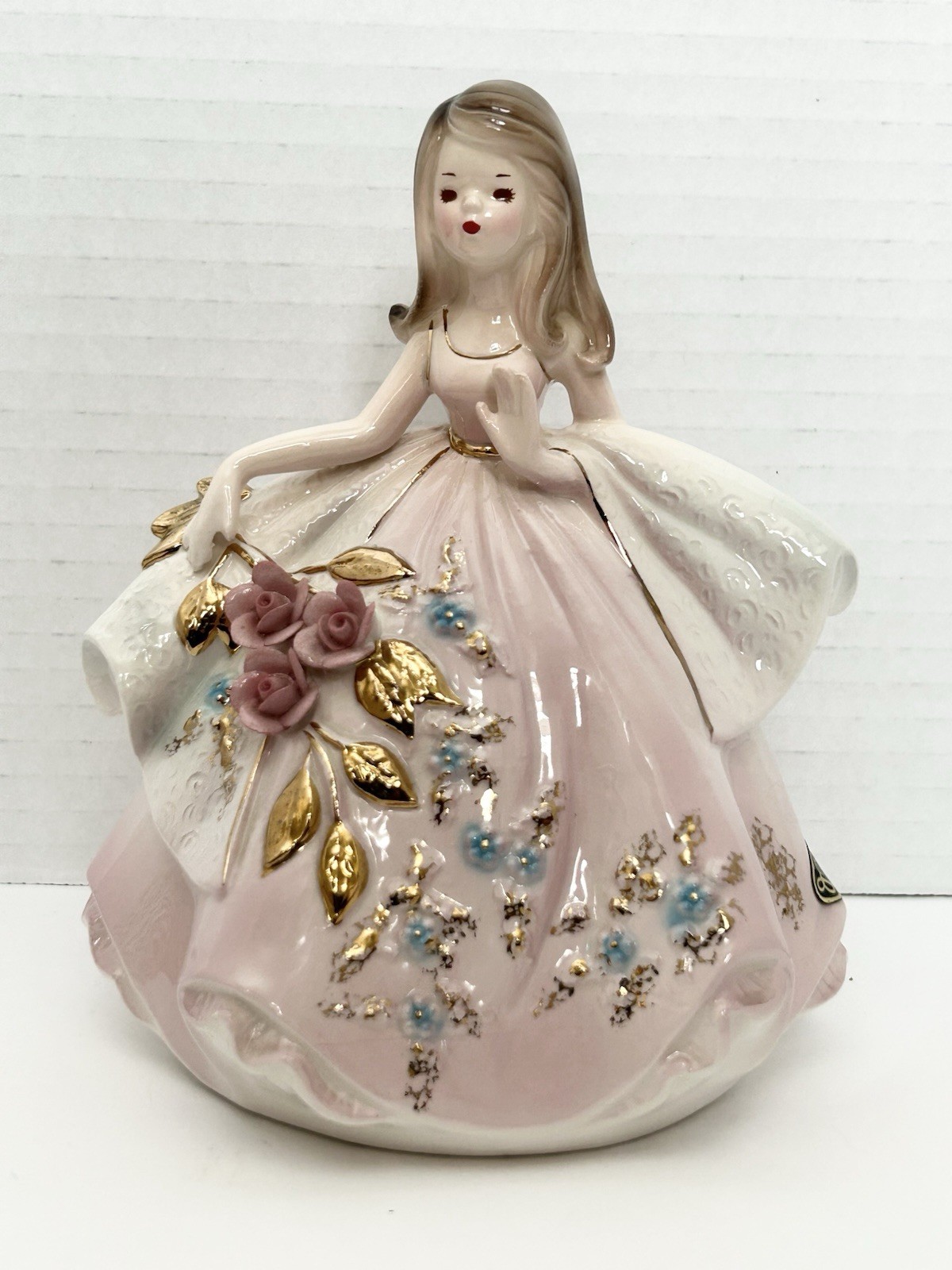 Josef Originals Ladies Of Song The Portrait Series Figurine Lavender Dress Roses