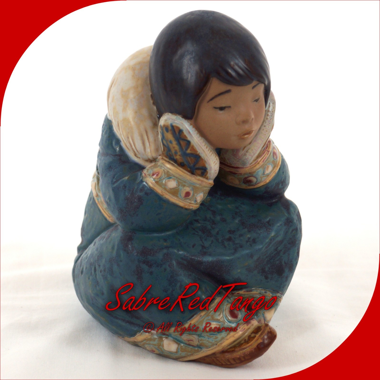 LLADRO PENSIVE ESKIMO GIRL FIGURINE FRANCISCO CATALÁ #12158 WITH BOX