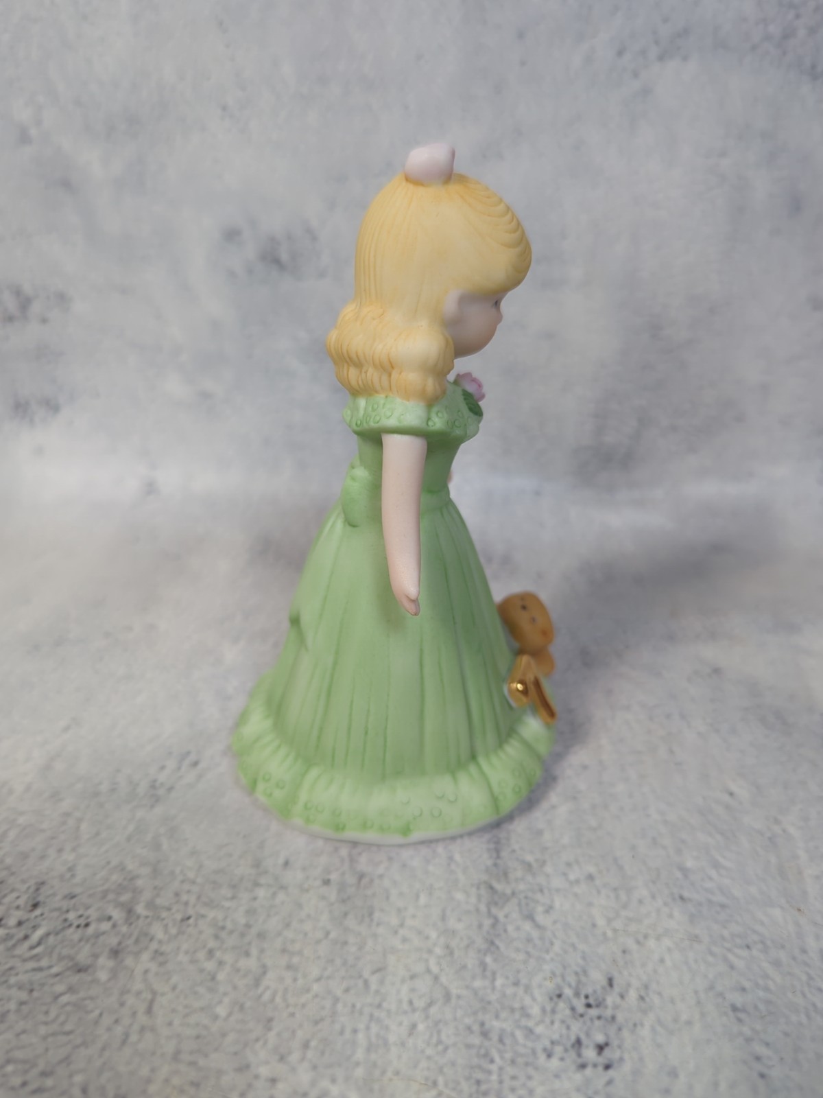 ENESCO Growing Up Birthday Girls Age 7 Porcelain Figurine Brunette 1981 Vintage