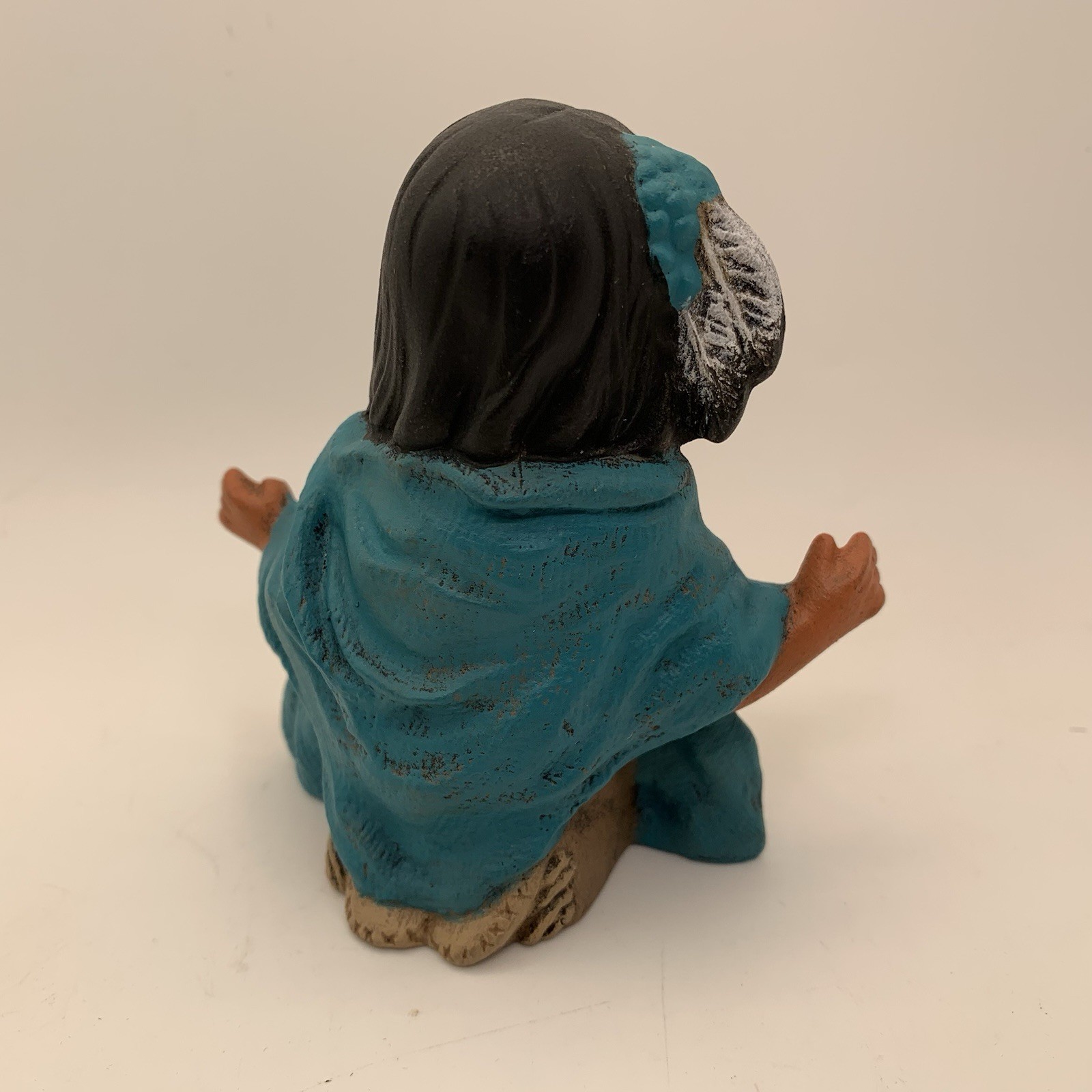 Vintage Native American Indian Girl Figurine Hand Painted 3.5”