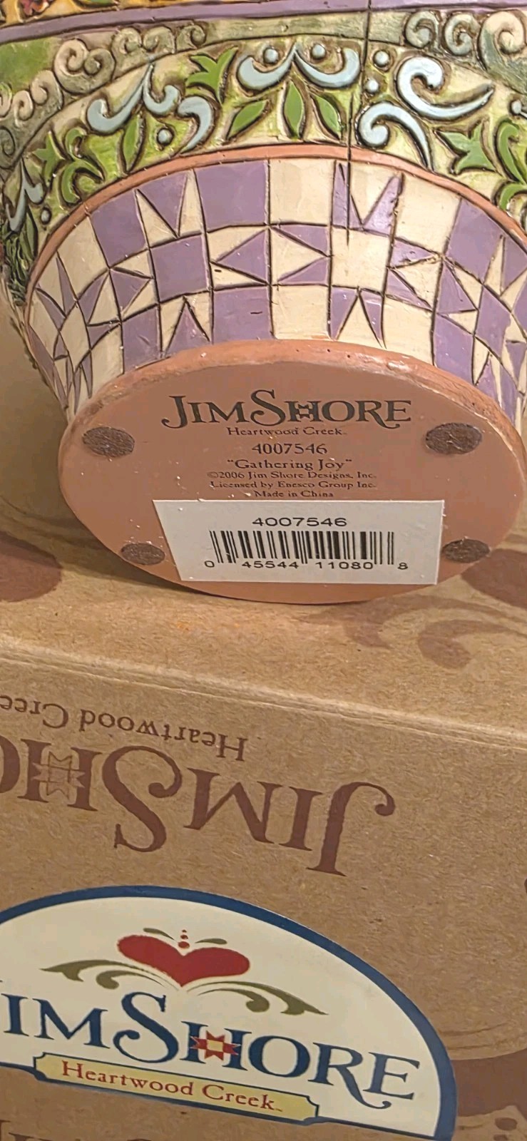 JIM SHORE ,GATHERING JOY, 2006 SET OF 1-EASTER BASCHET W/ 5 EGGS FIGURINES NIB