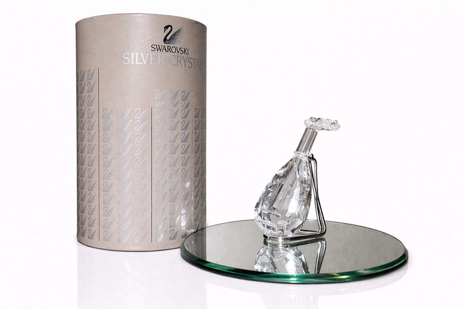 Swarovski Crystal Melodies Lute 169246 Clear Crystal w/ Stand Box Retired Mint