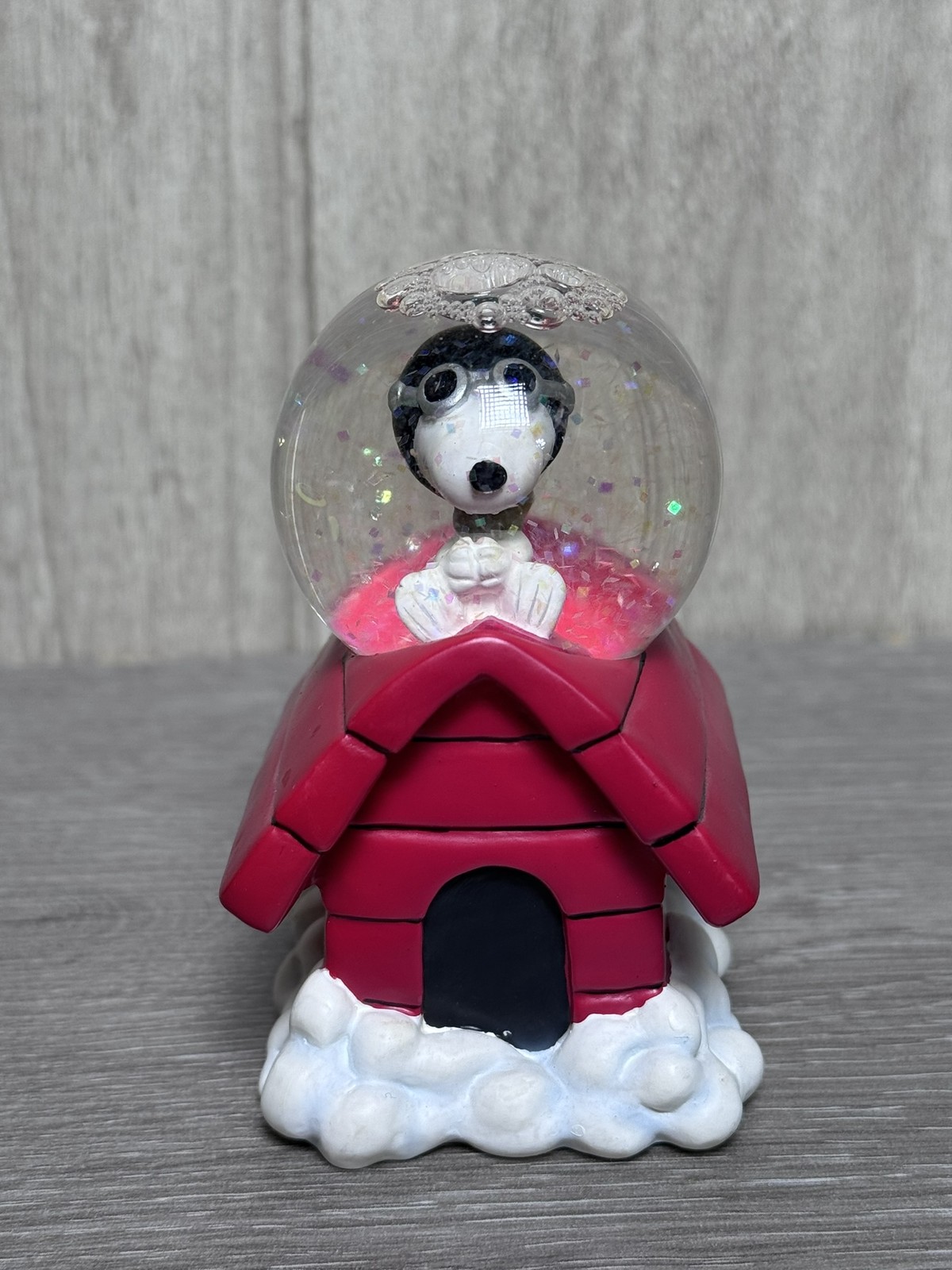 Westland Giftware Snoopy Flying Ace Doghouse Snow Globe Peanuts Collectible