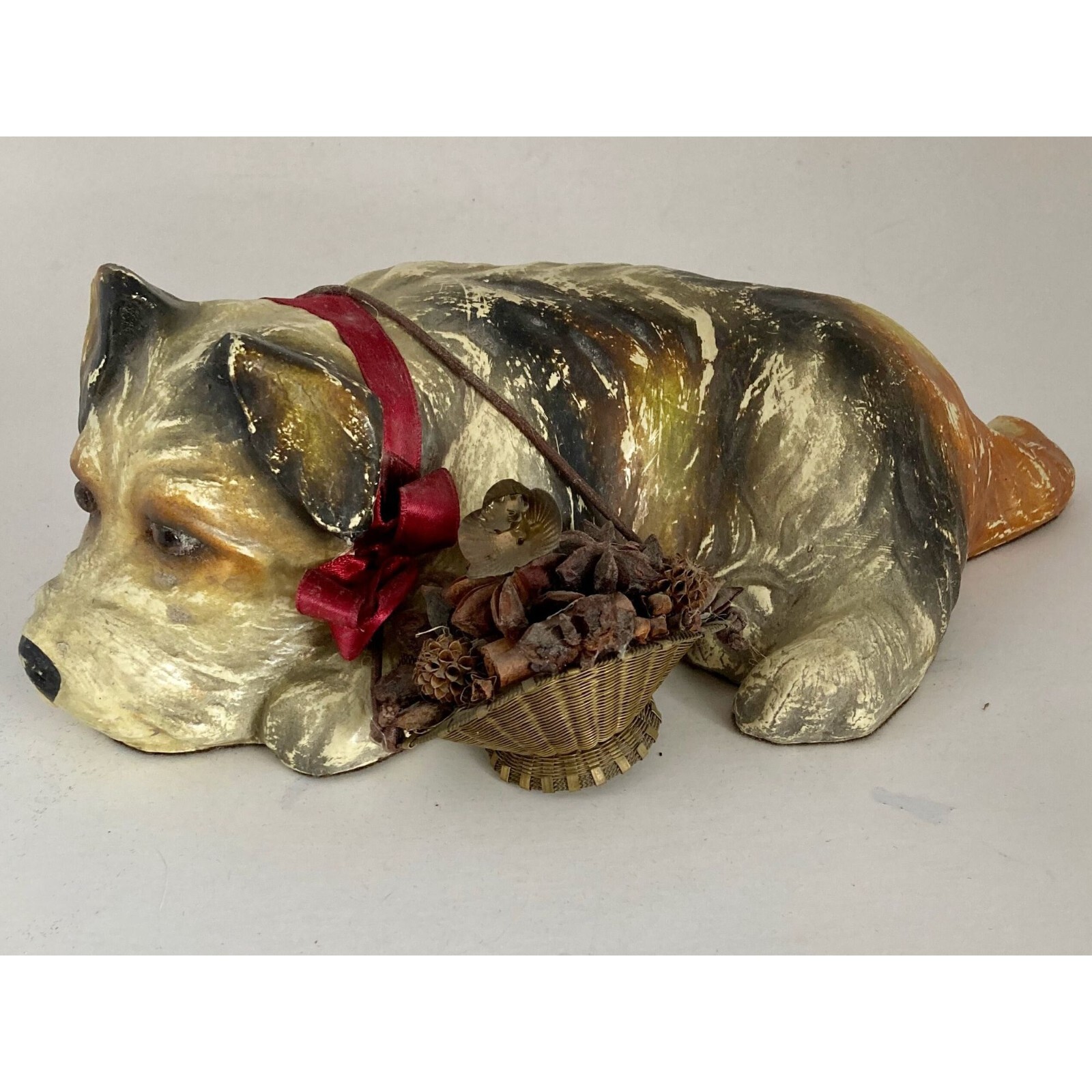 Dog figurine, Katherine’s Collection, retired, ceramic figure, pup with basket