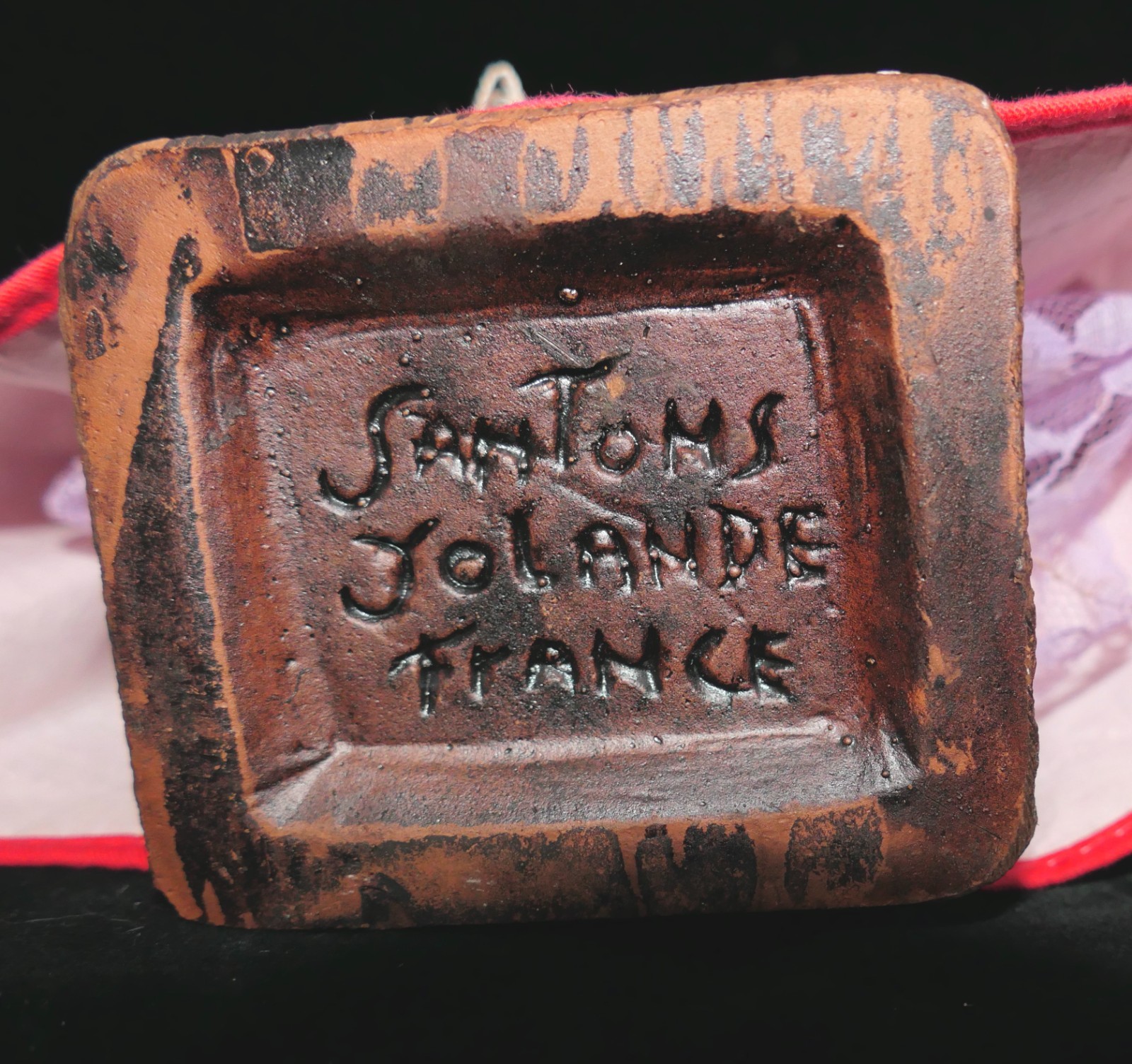 Vintage Santon De Provence France Signed by Yolande Terracotta Woman Figurine